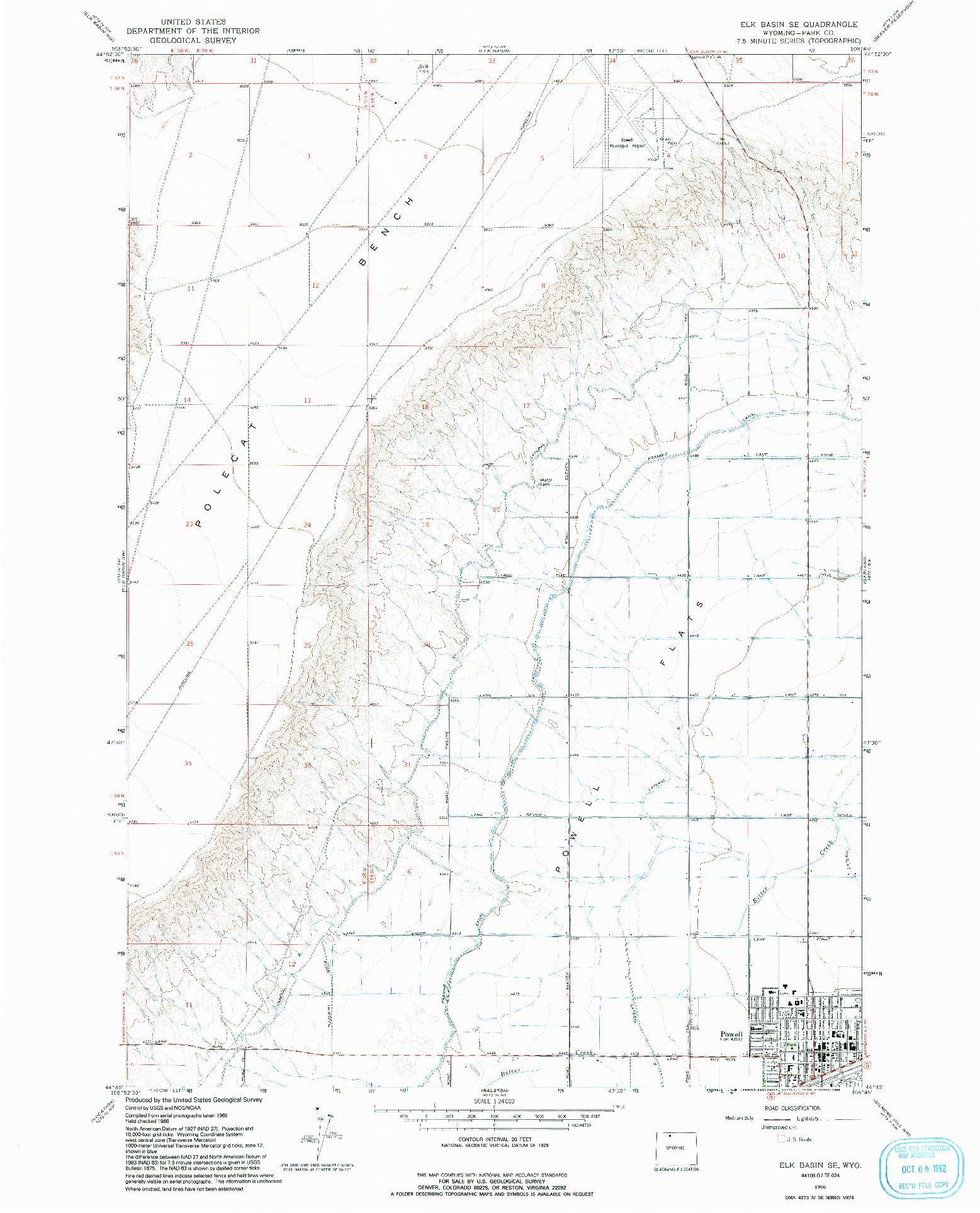 USGS 1:24000-SCALE QUADRANGLE FOR ELK BASIN SE, WY 1966