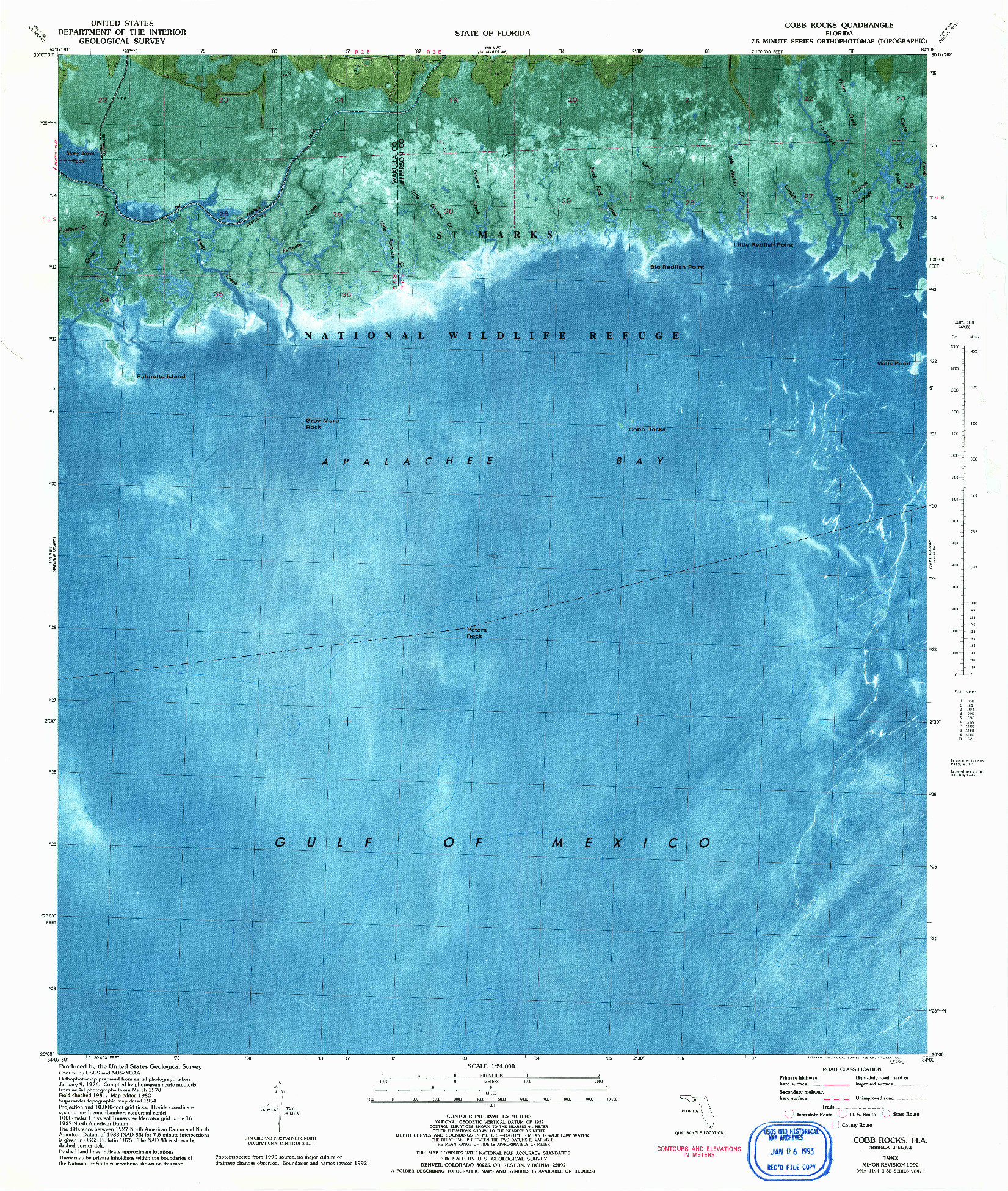 USGS 1:24000-SCALE QUADRANGLE FOR COBB ROCKS, FL 1982