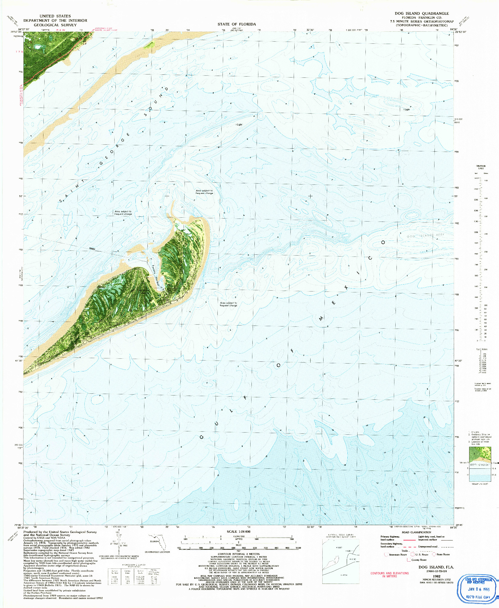 USGS 1:24000-SCALE QUADRANGLE FOR DOG ISLAND, FL 1982