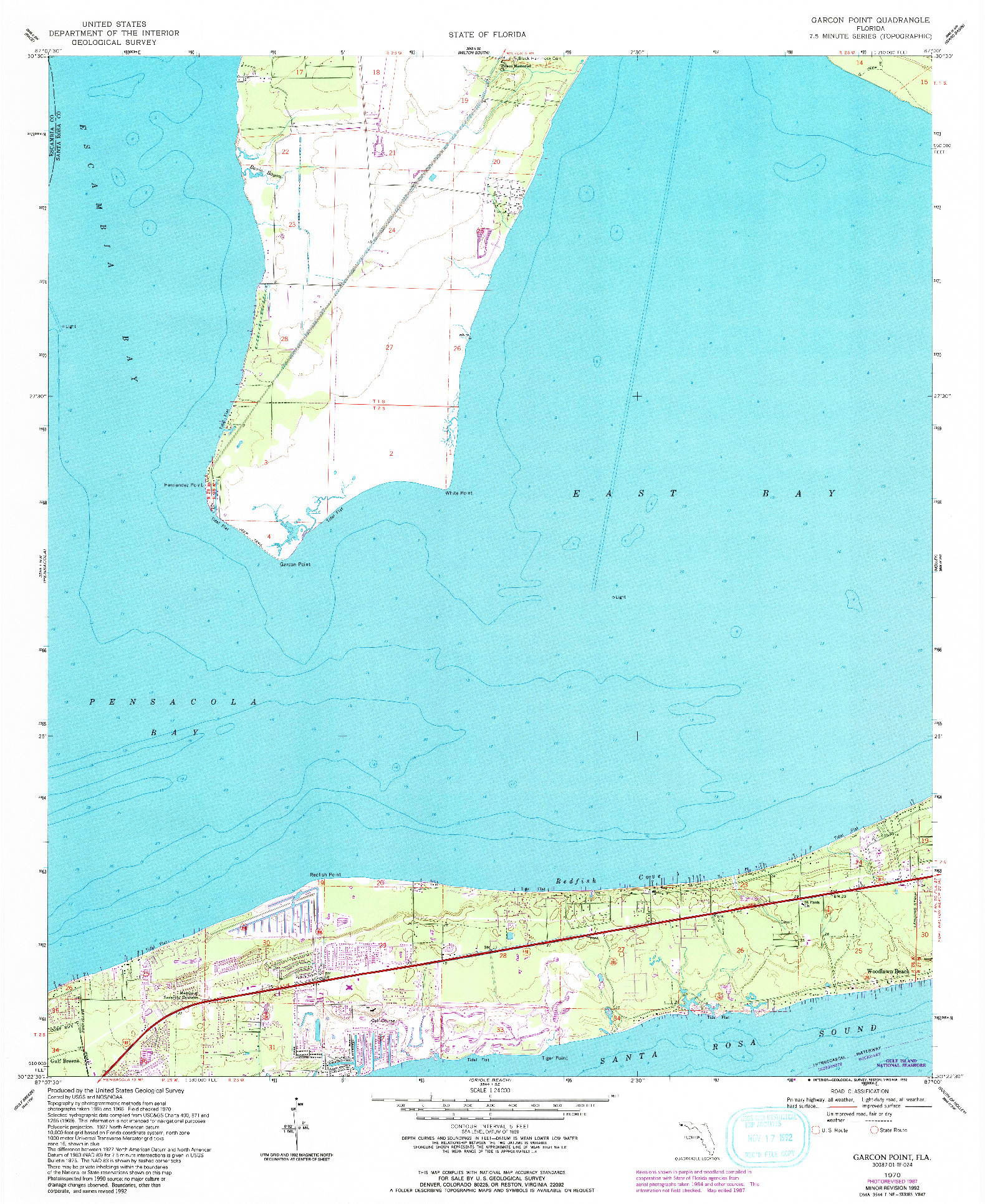 USGS 1:24000-SCALE QUADRANGLE FOR GARCON POINT, FL 1970