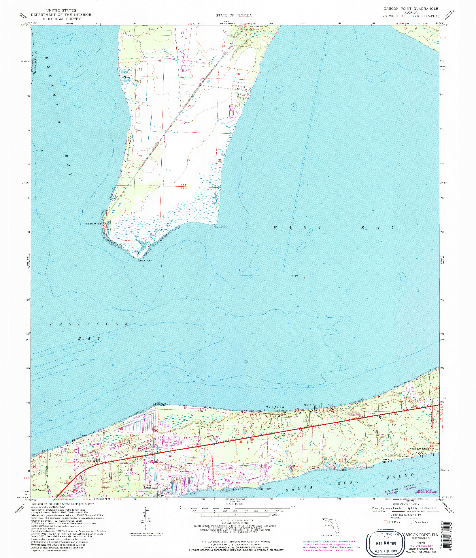 USGS 1:24000-SCALE QUADRANGLE FOR GARCON POINT, FL 1970