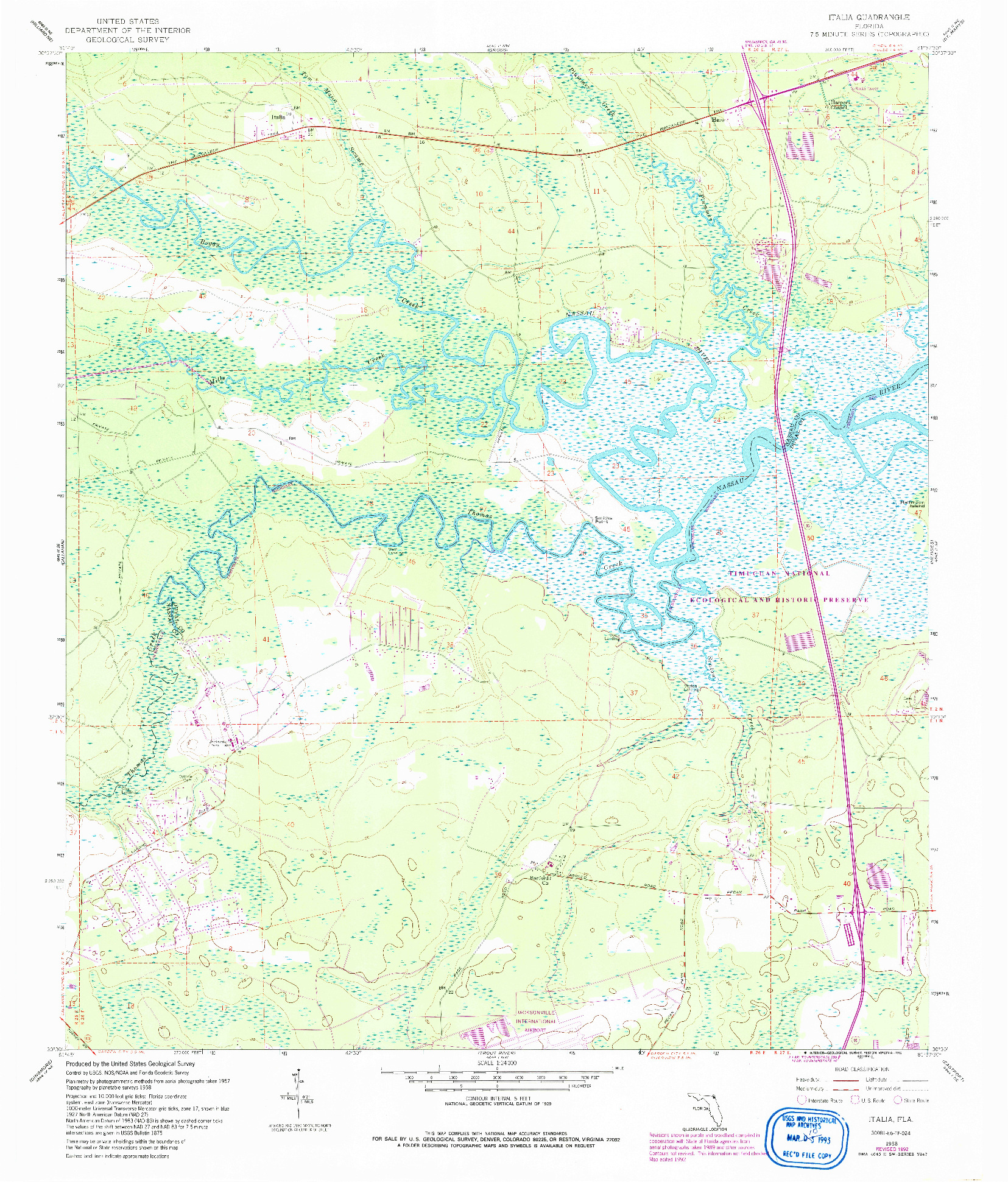 USGS 1:24000-SCALE QUADRANGLE FOR ITALIA, FL 1958