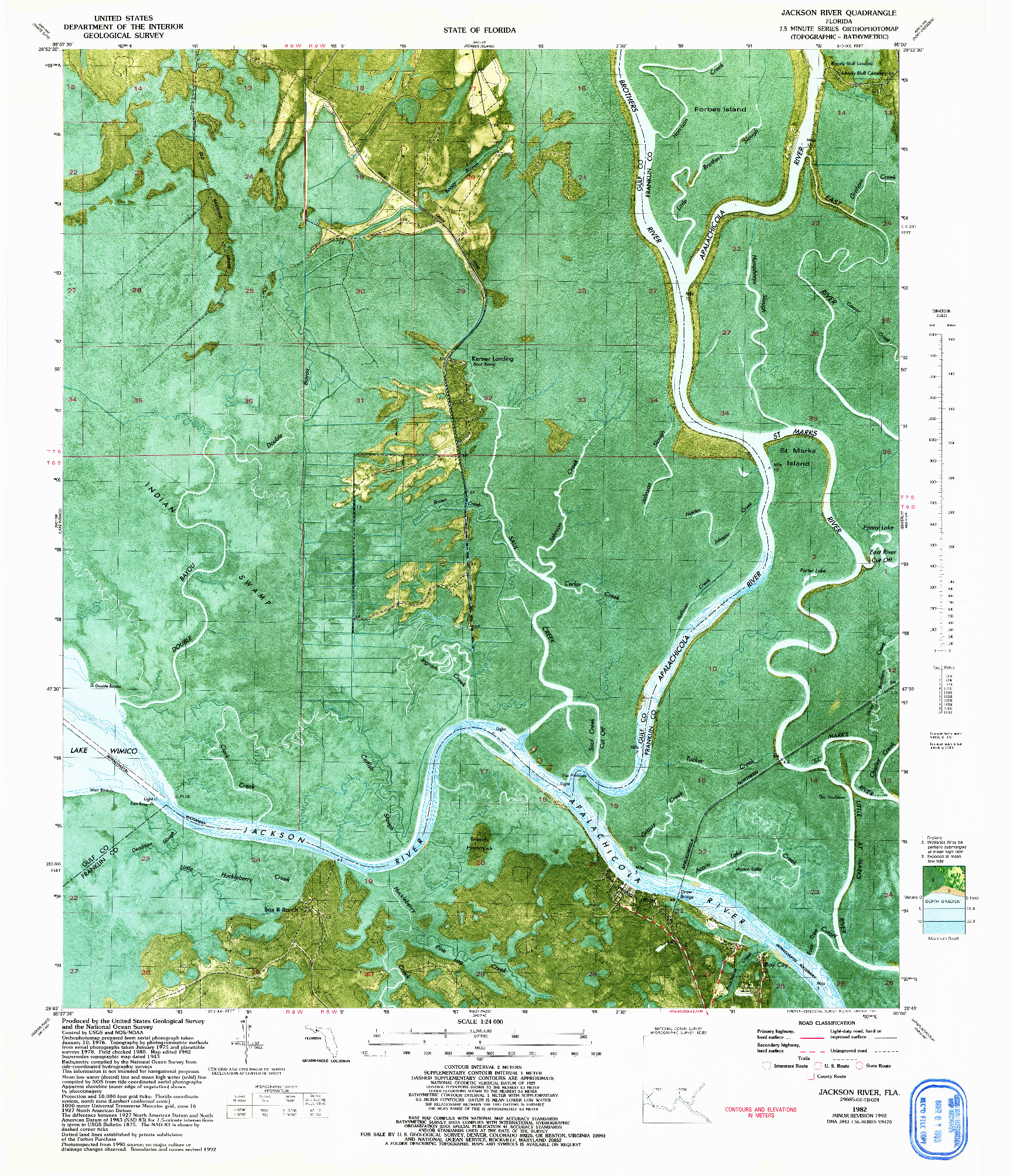 USGS 1:24000-SCALE QUADRANGLE FOR JACKSON RIVER, FL 1982