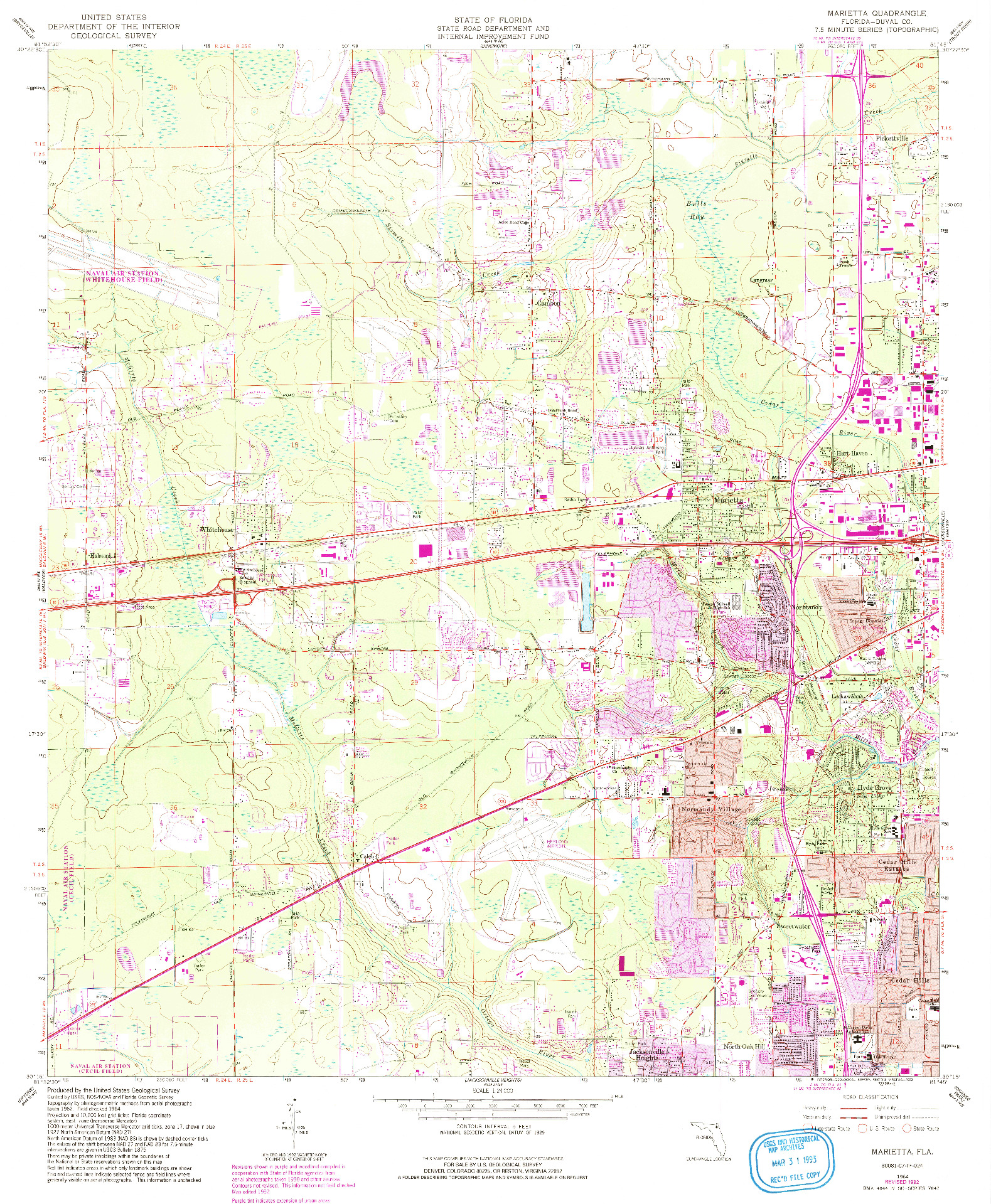 USGS 1:24000-SCALE QUADRANGLE FOR MARIETTA, FL 1964