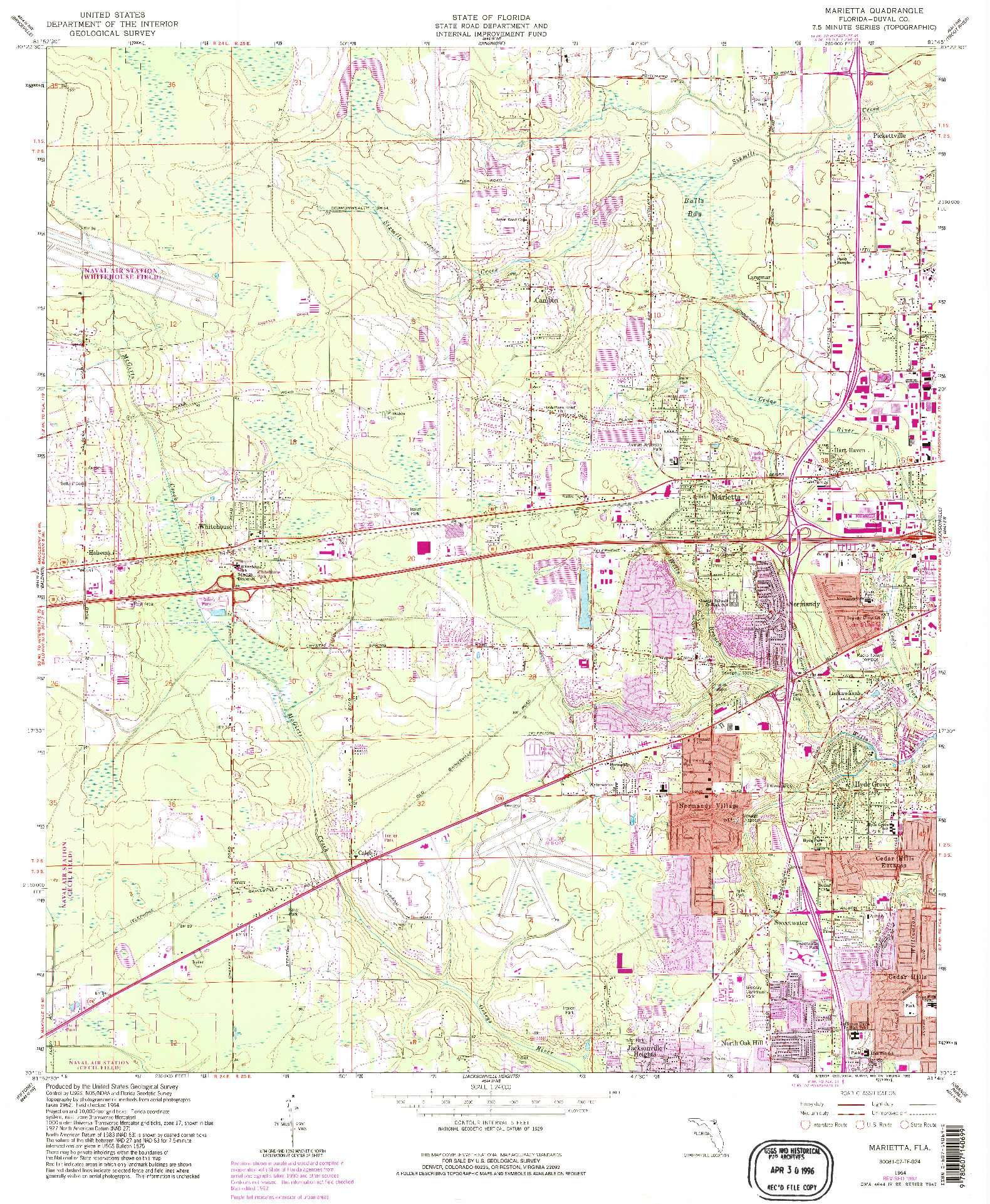 USGS 1:24000-SCALE QUADRANGLE FOR MARIETTA, FL 1964