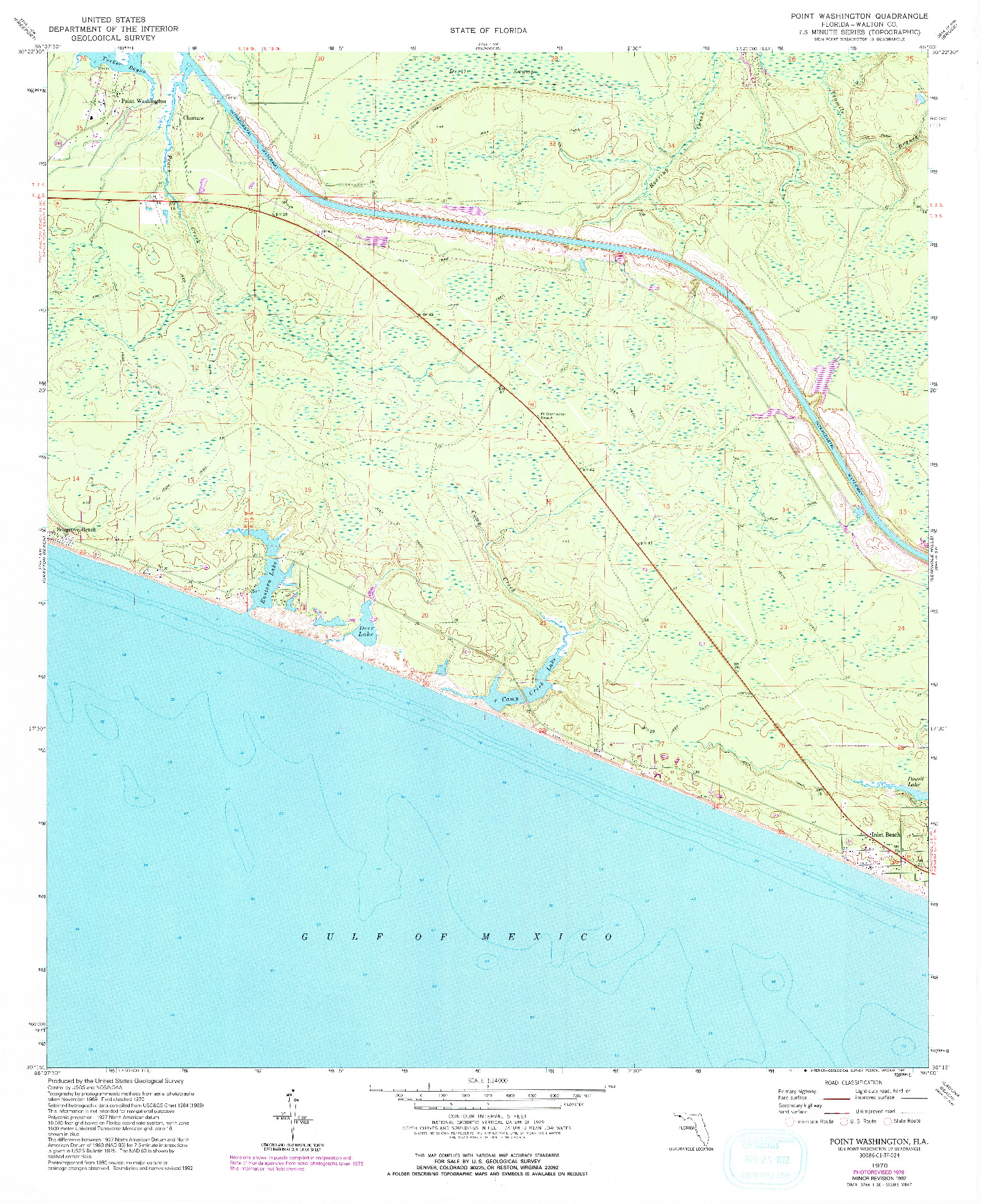 USGS 1:24000-SCALE QUADRANGLE FOR POINT WASHINGTON, FL 1970