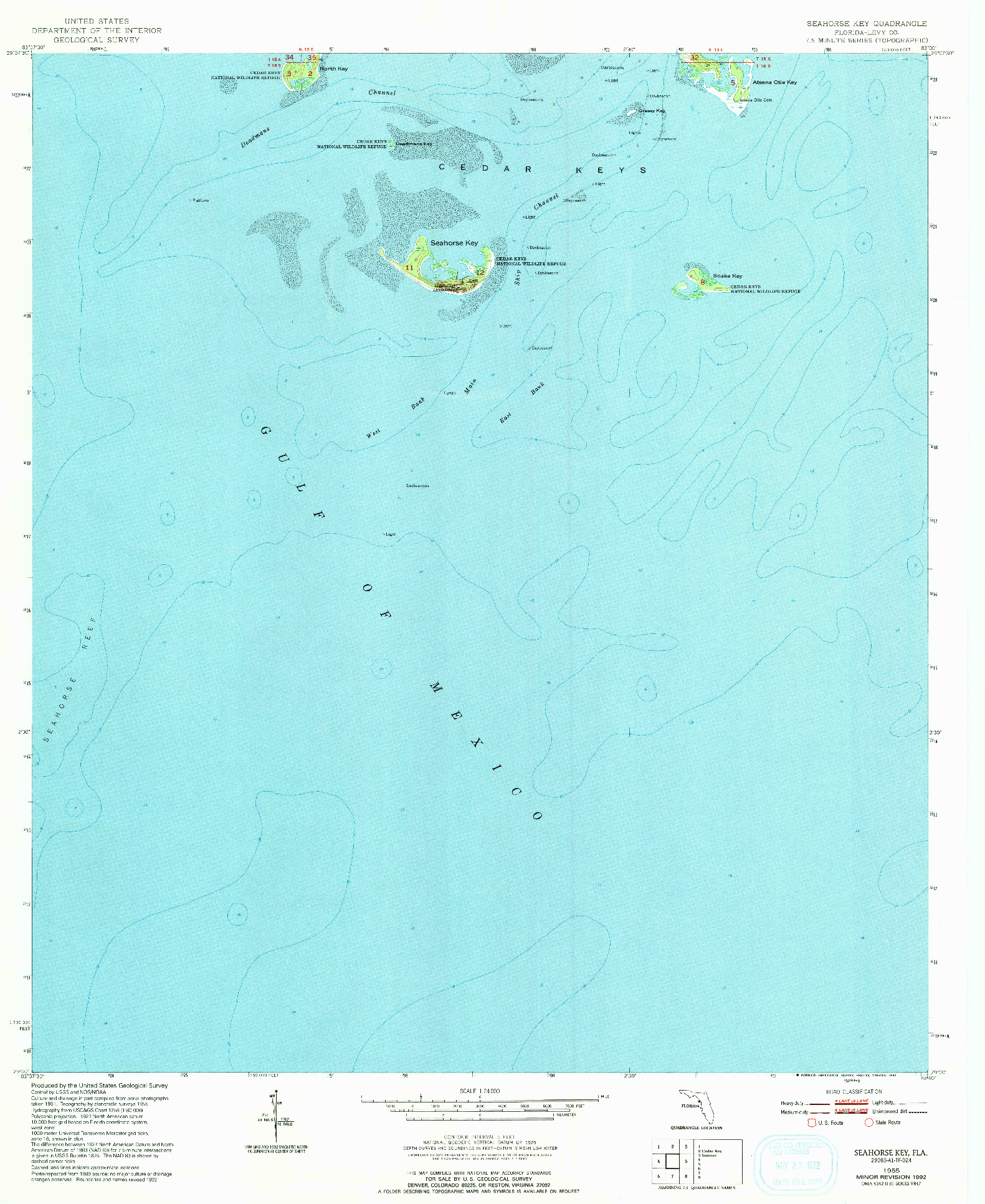 USGS 1:24000-SCALE QUADRANGLE FOR SEAHORSE KEY, FL 1955
