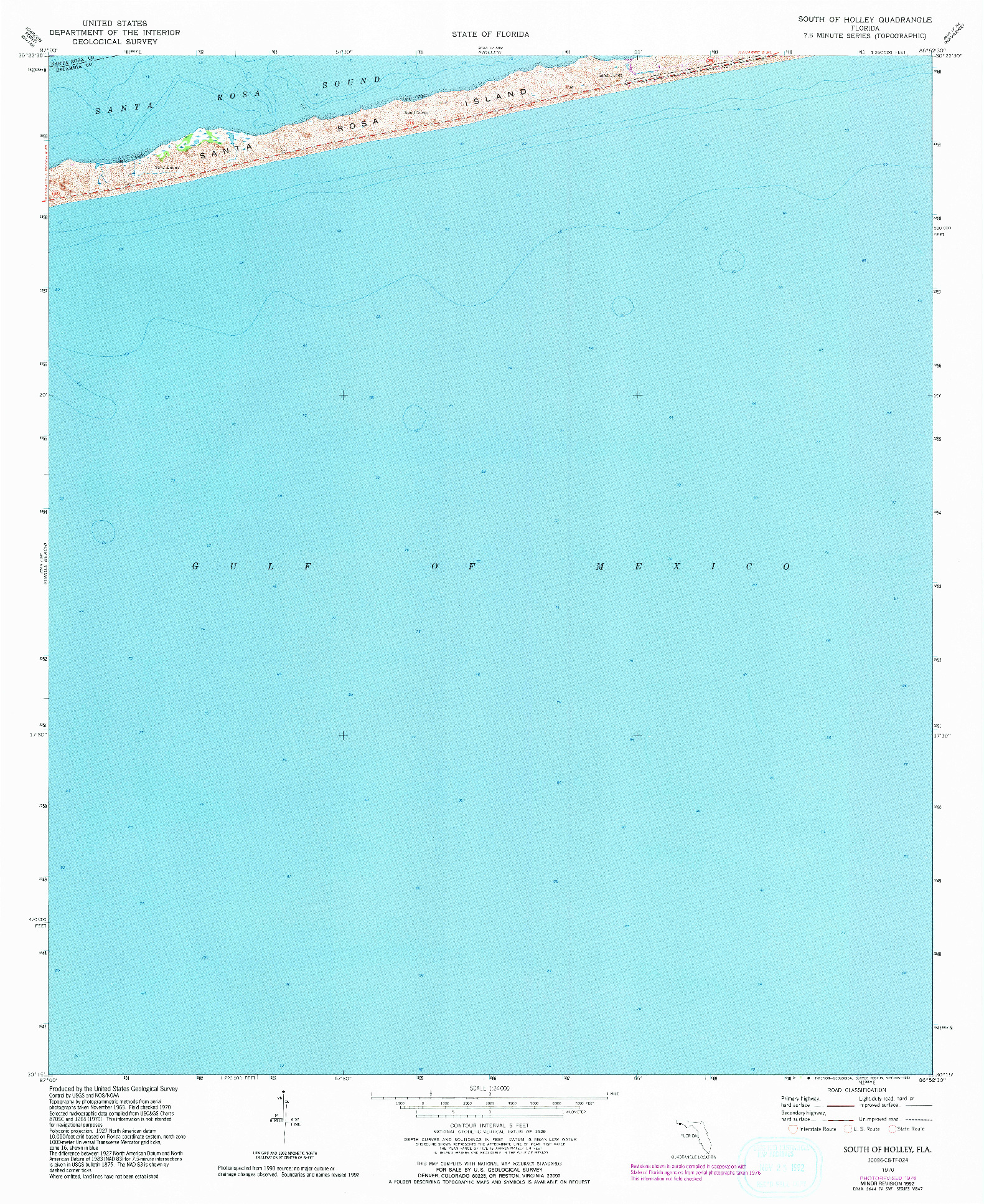 USGS 1:24000-SCALE QUADRANGLE FOR SOUTH OF HOLLEY, FL 1970