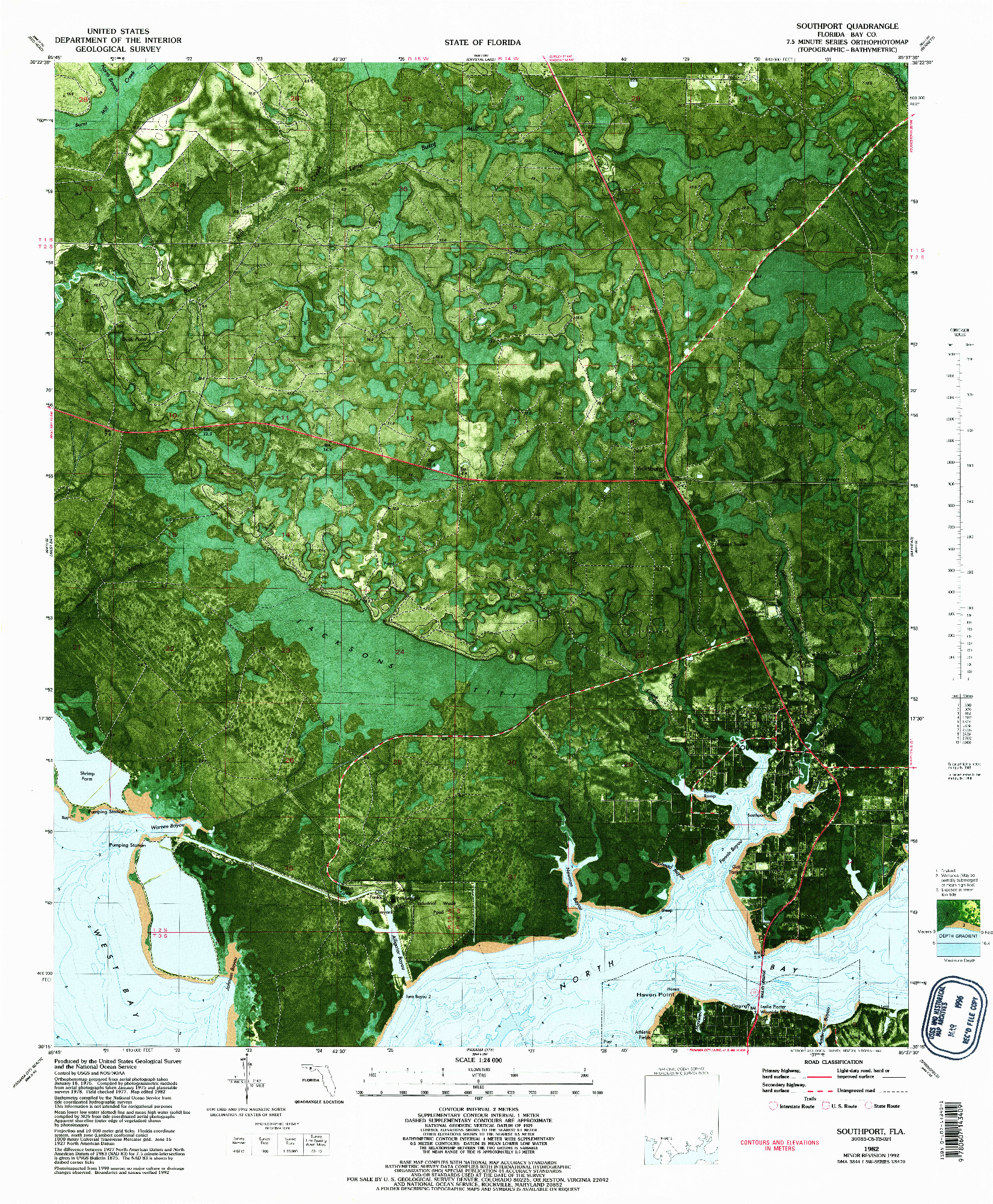 USGS 1:24000-SCALE QUADRANGLE FOR SOUTHPORT, FL 1982