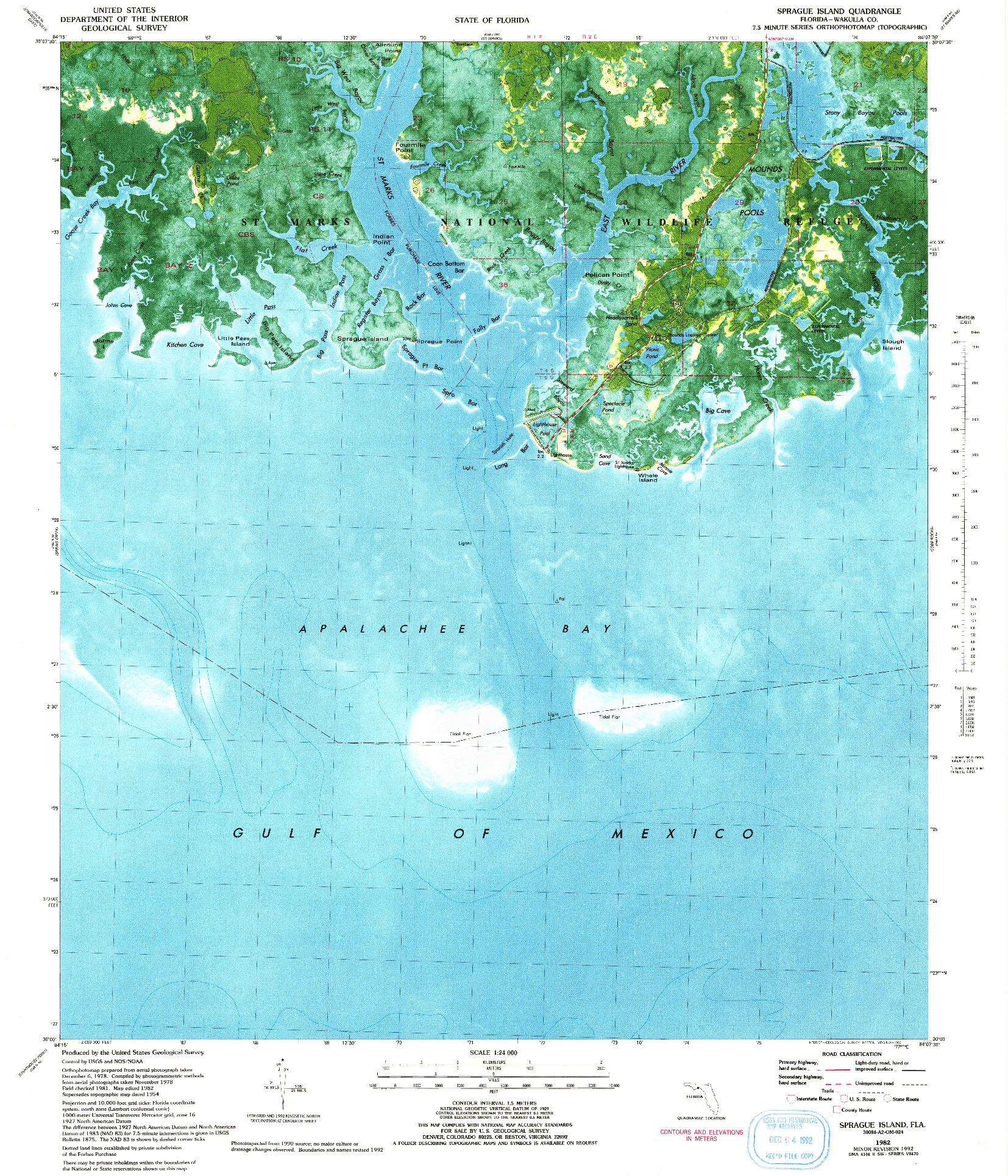 USGS 1:24000-SCALE QUADRANGLE FOR SPRAGUE ISLAND, FL 1982