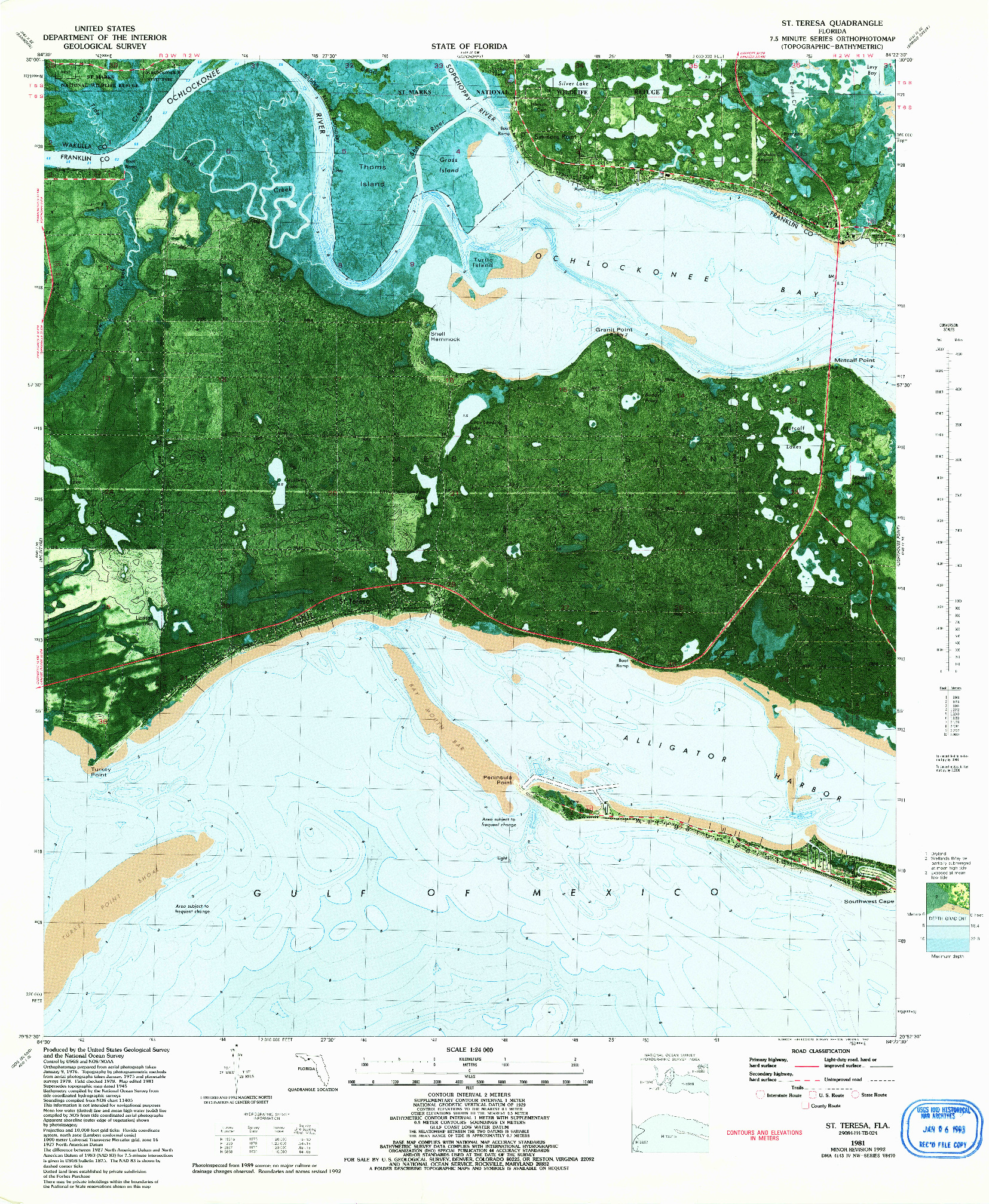USGS 1:24000-SCALE QUADRANGLE FOR ST. TERESA, FL 1981