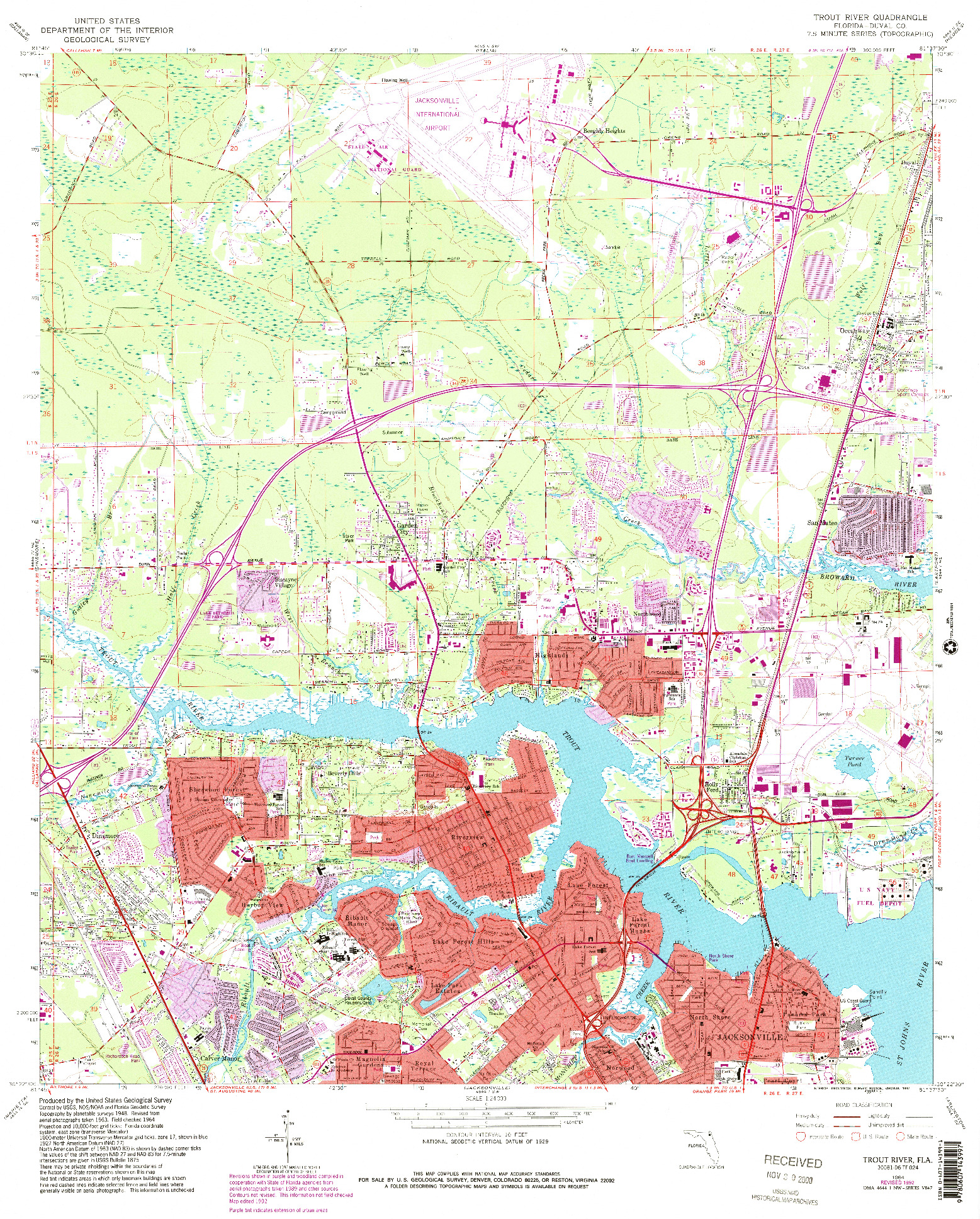 USGS 1:24000-SCALE QUADRANGLE FOR TROUT RIVER, FL 1964