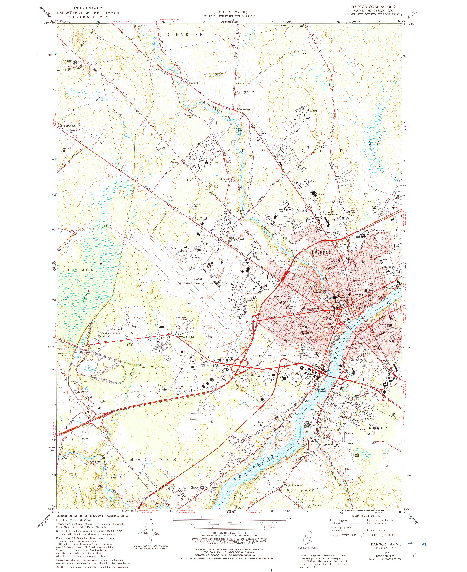 USGS 1:24000-SCALE QUADRANGLE FOR BANGOR, ME 1978