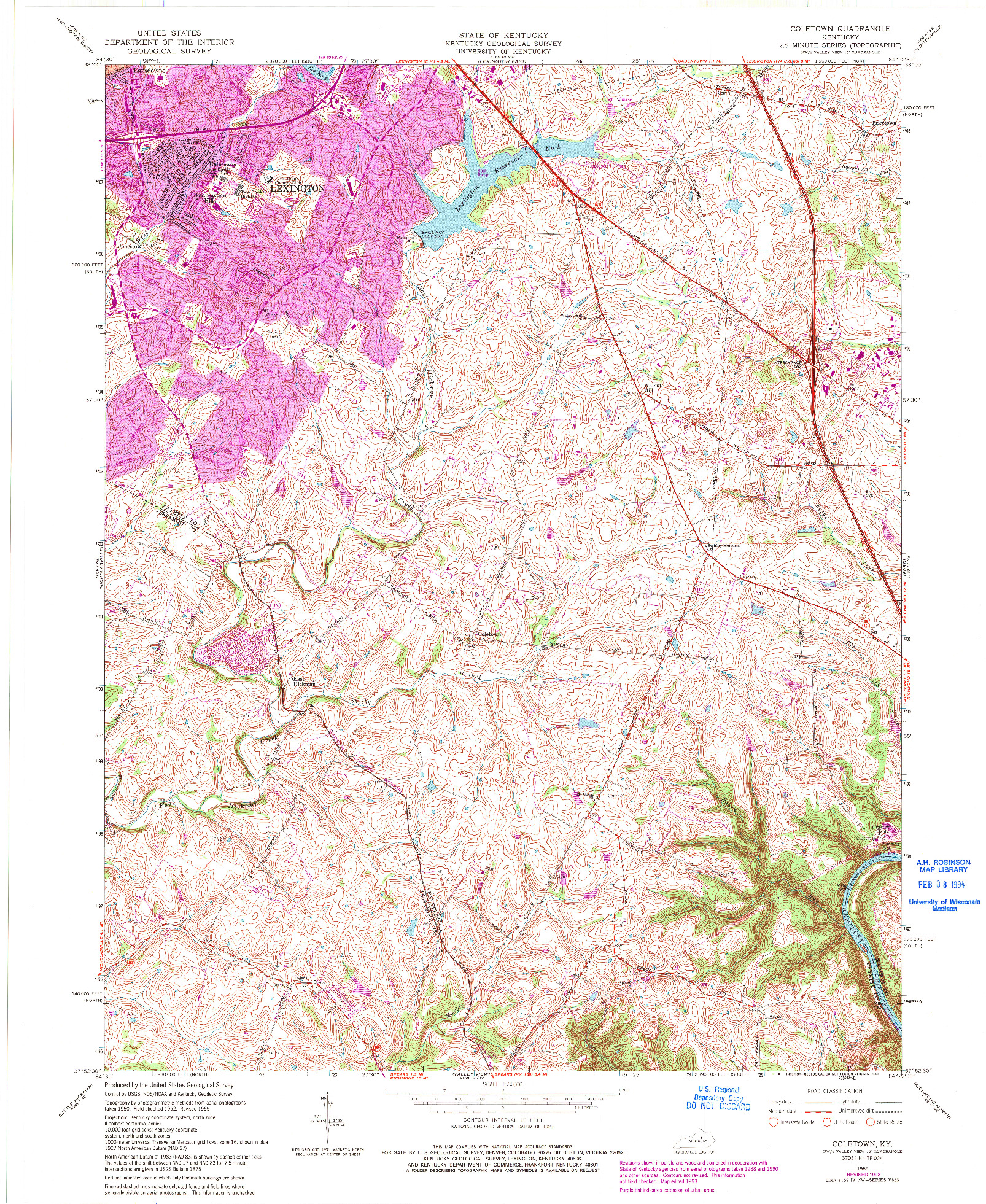 USGS 1:24000-SCALE QUADRANGLE FOR COLETOWN, KY 1965