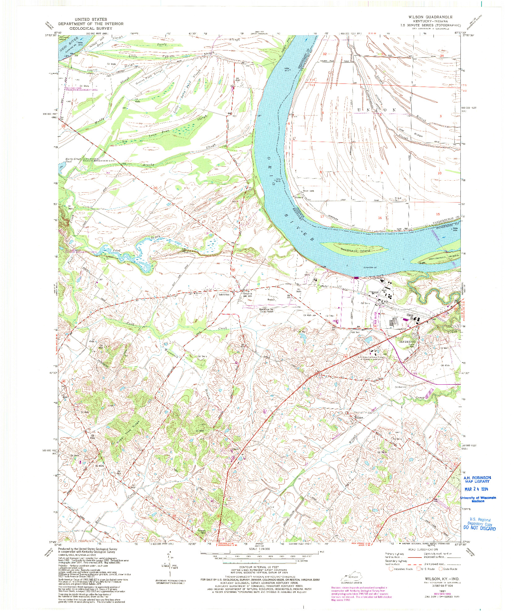 USGS 1:24000-SCALE QUADRANGLE FOR WILSON, KY 1981