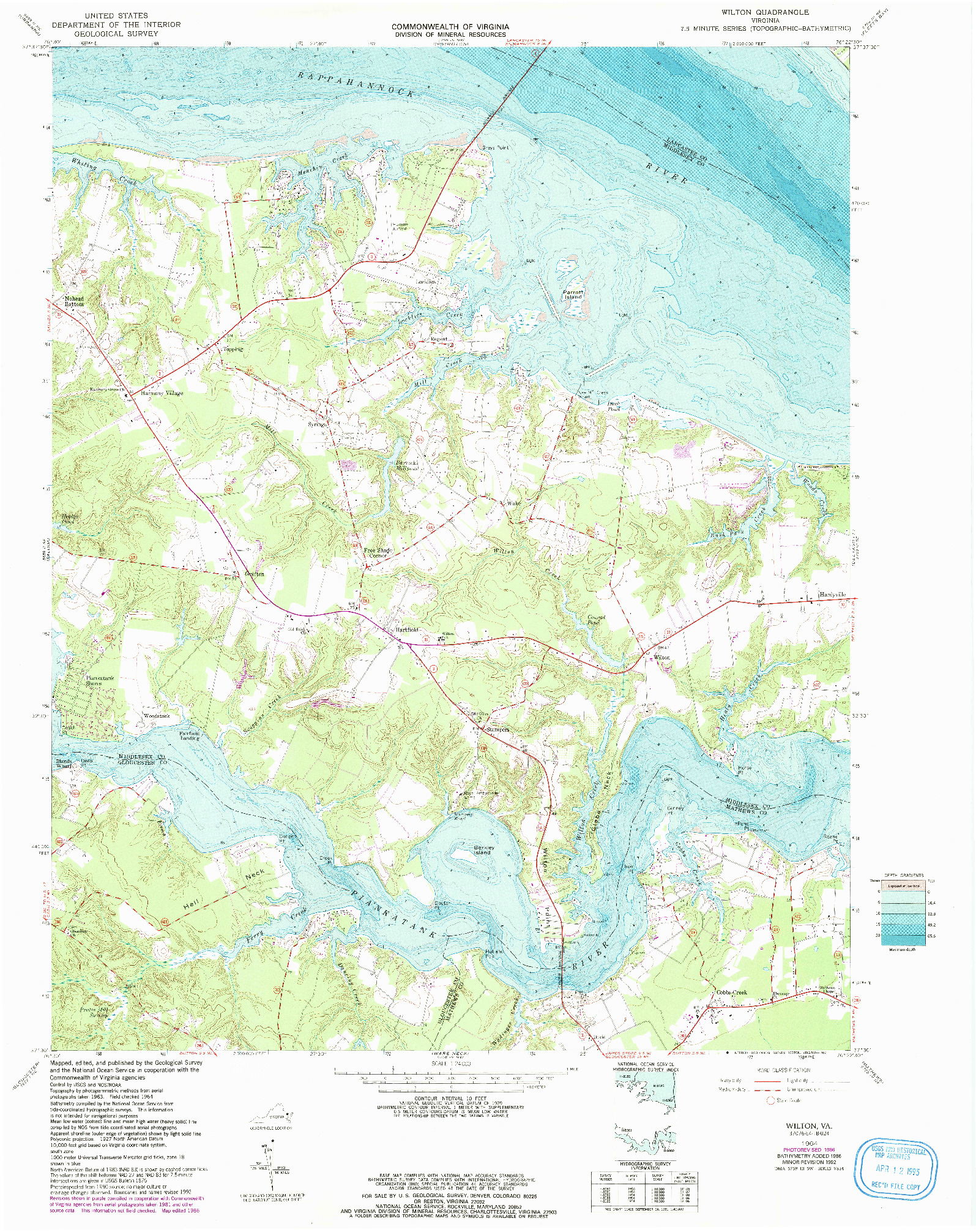 USGS 1:24000-SCALE QUADRANGLE FOR WILTON, VA 1964