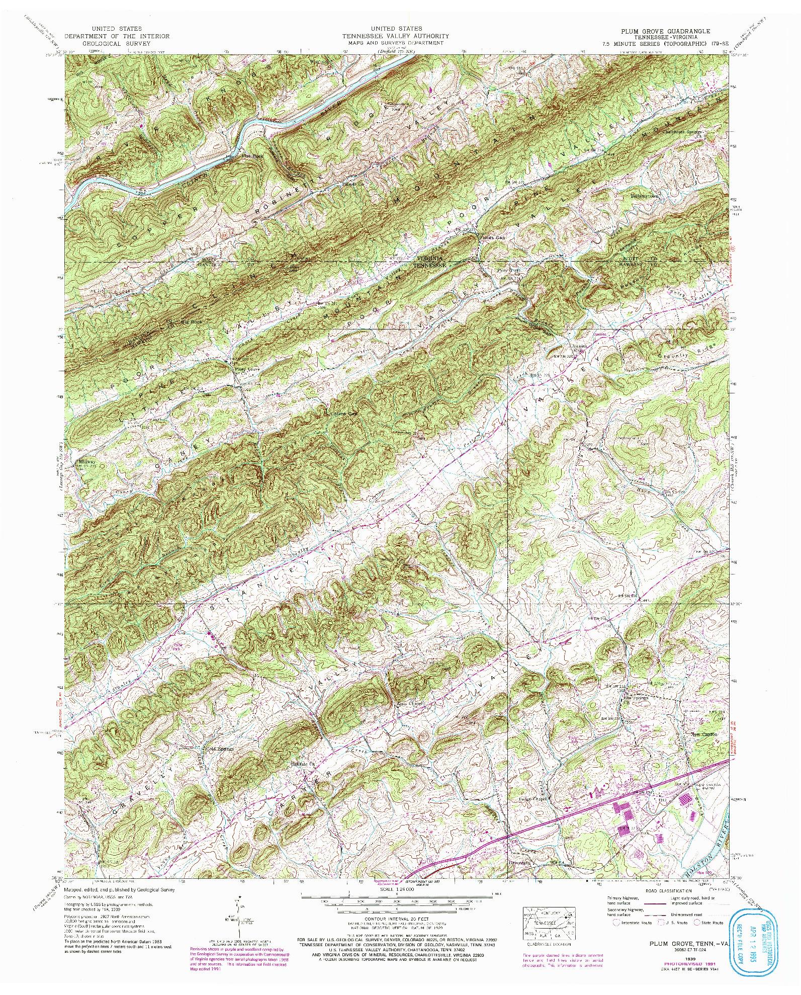 USGS 1:24000-SCALE QUADRANGLE FOR PLUM GROVE, TN 1939