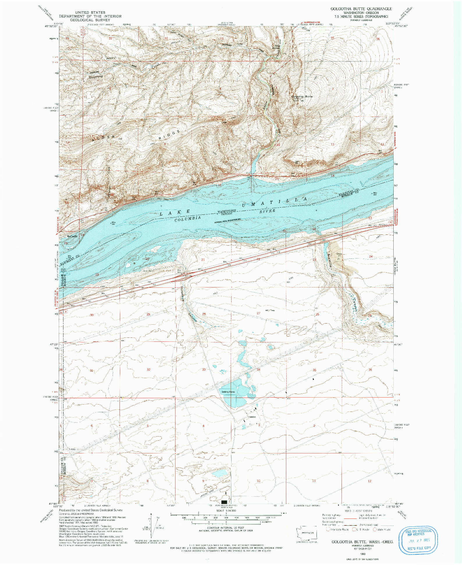 USGS 1:24000-SCALE QUADRANGLE FOR GOLGOTHA BUTTE, WA 1993