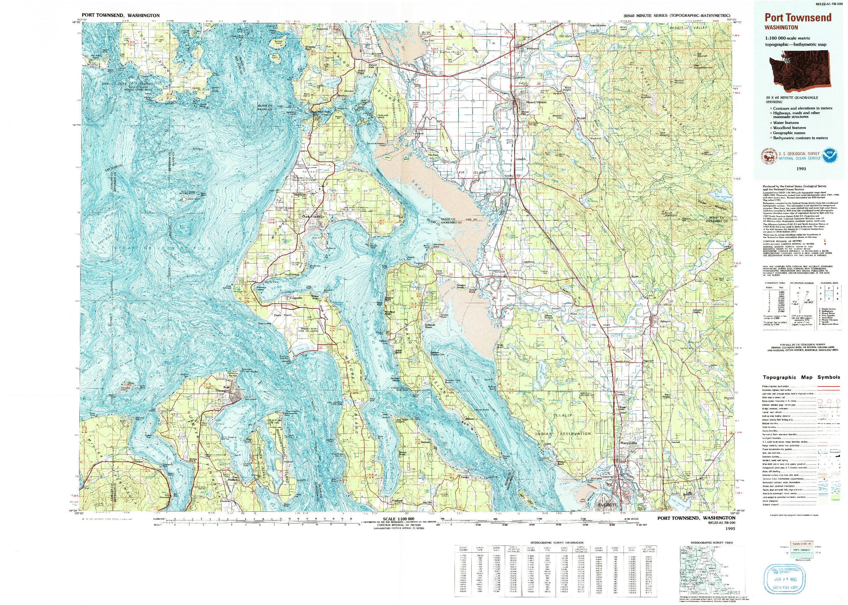 USGS 1:100000-SCALE QUADRANGLE FOR PORT TOWNSEND, WA 1993