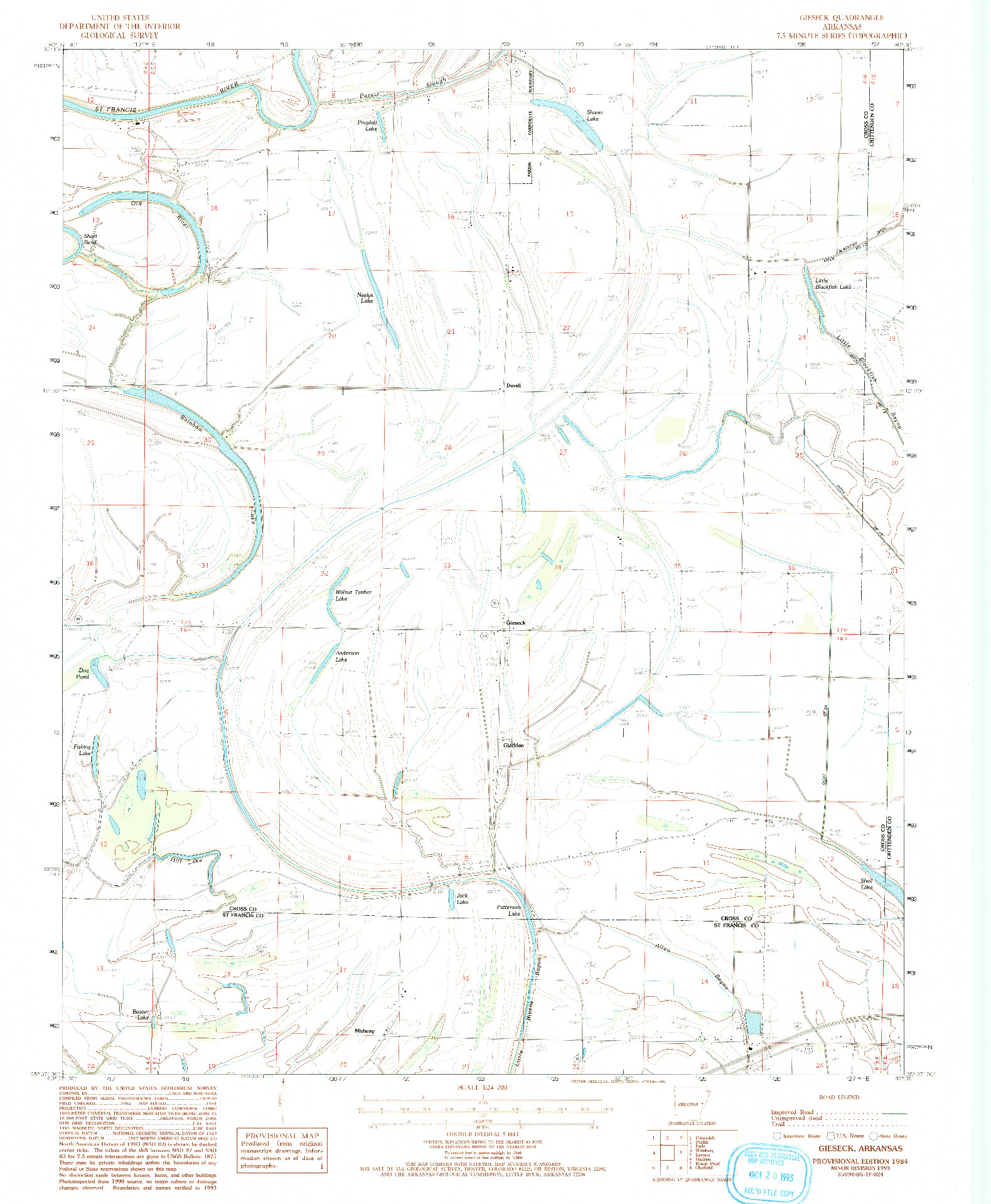 USGS 1:24000-SCALE QUADRANGLE FOR GIESECK, AR 1984