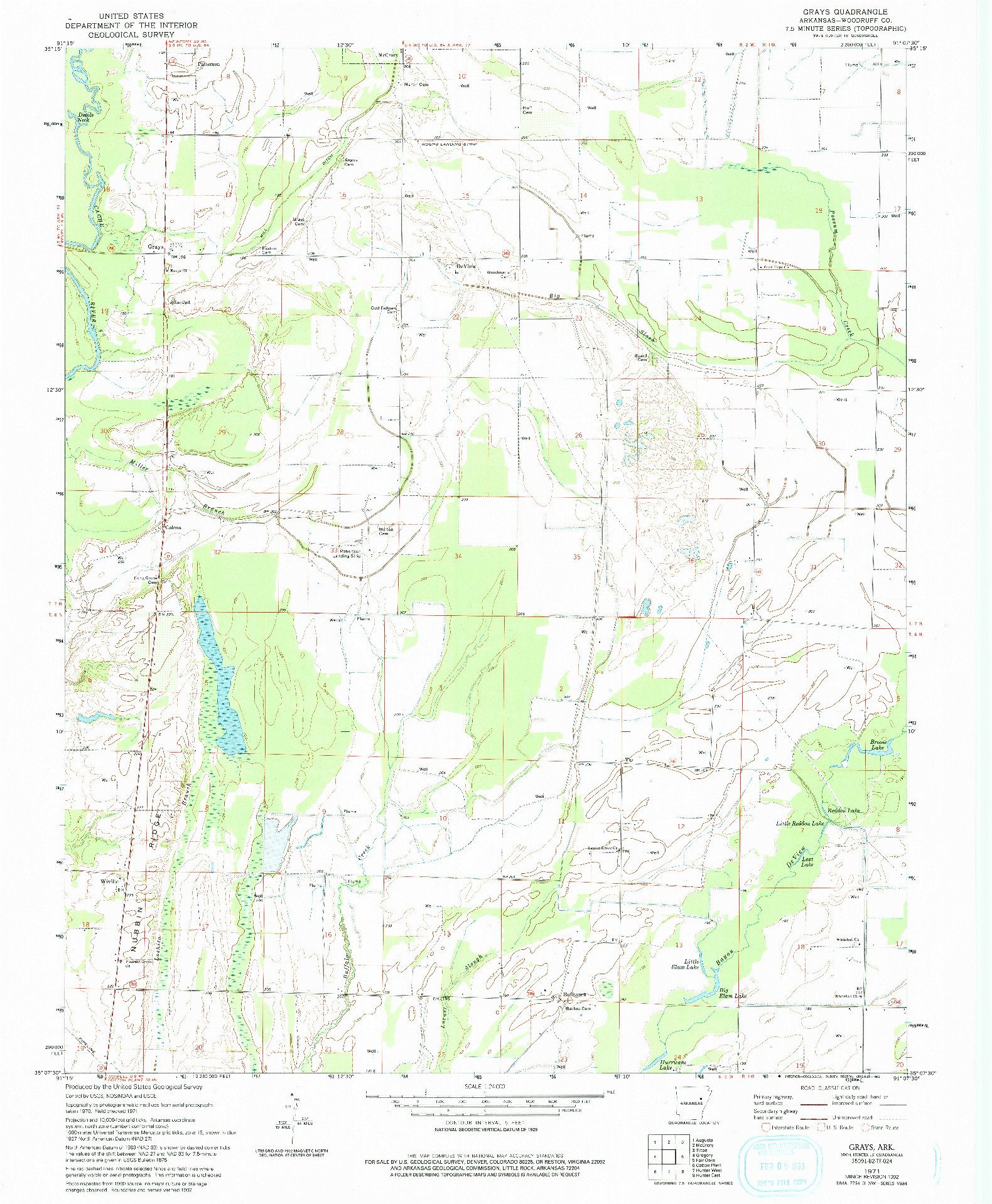 USGS 1:24000-SCALE QUADRANGLE FOR GRAYS, AR 1971