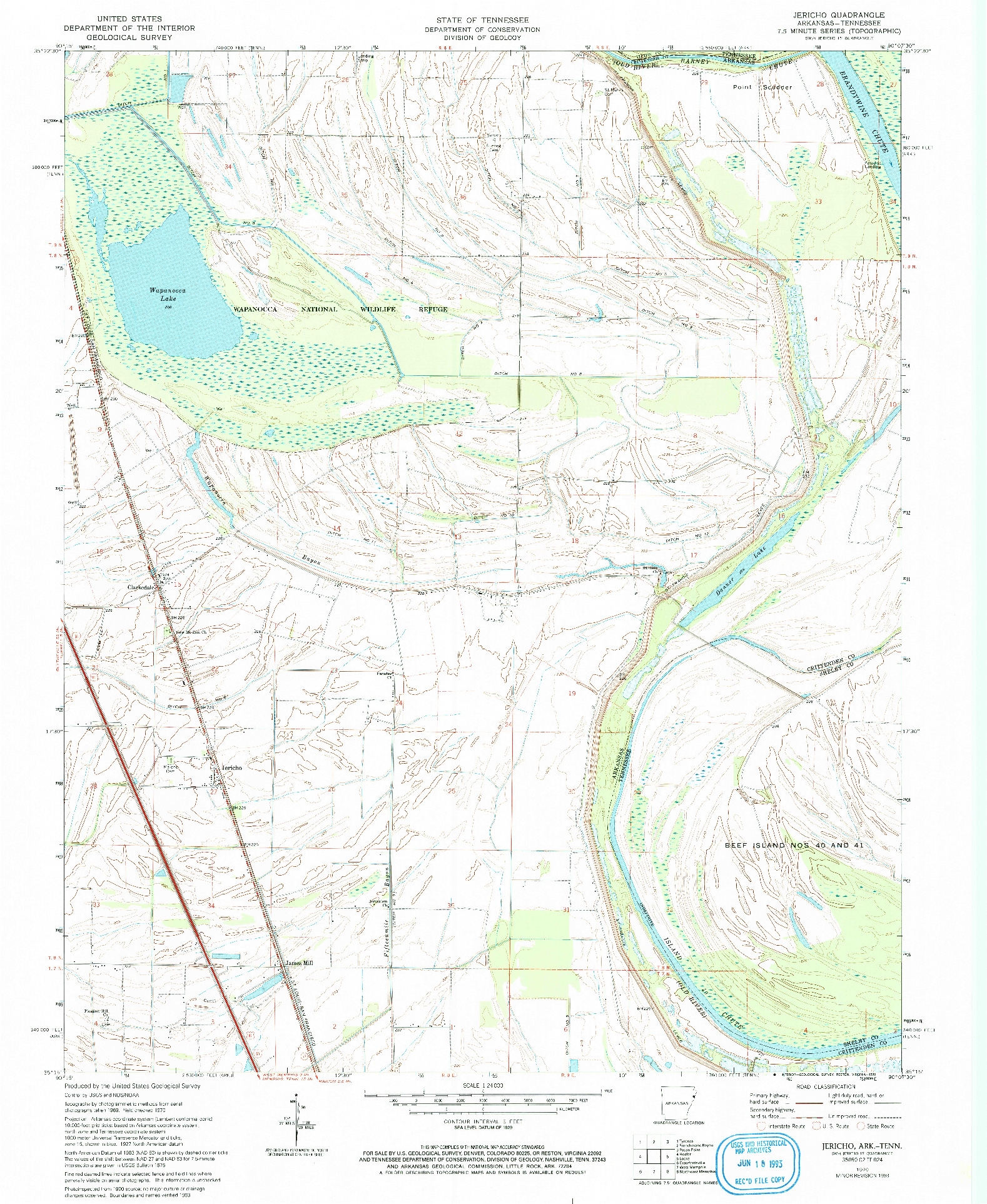 USGS 1:24000-SCALE QUADRANGLE FOR JERICHO, AR 1970