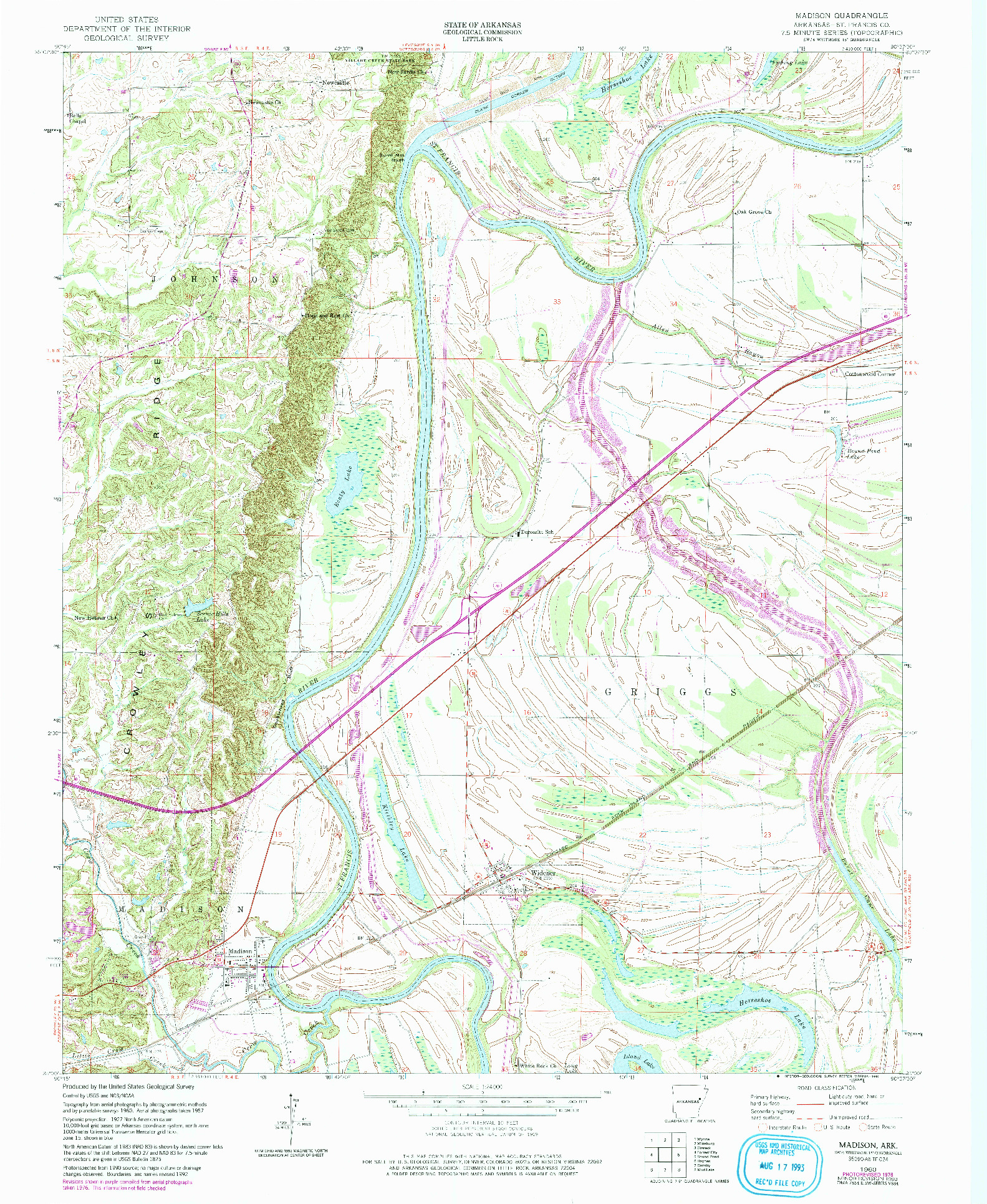 USGS 1:24000-SCALE QUADRANGLE FOR MADISON, AR 1960
