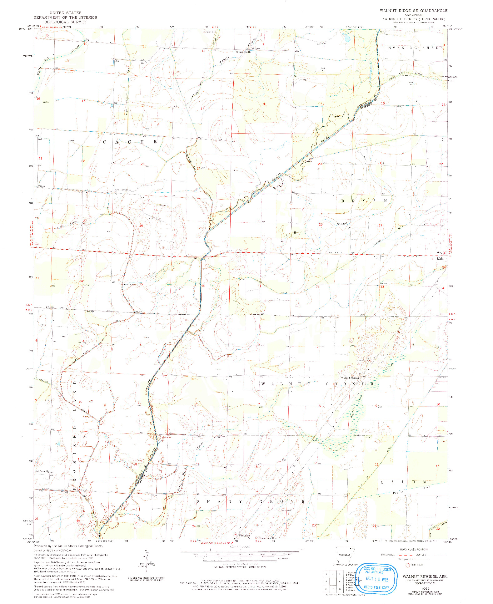 USGS 1:24000-SCALE QUADRANGLE FOR WALNUT RIDGE SE, AR 1965