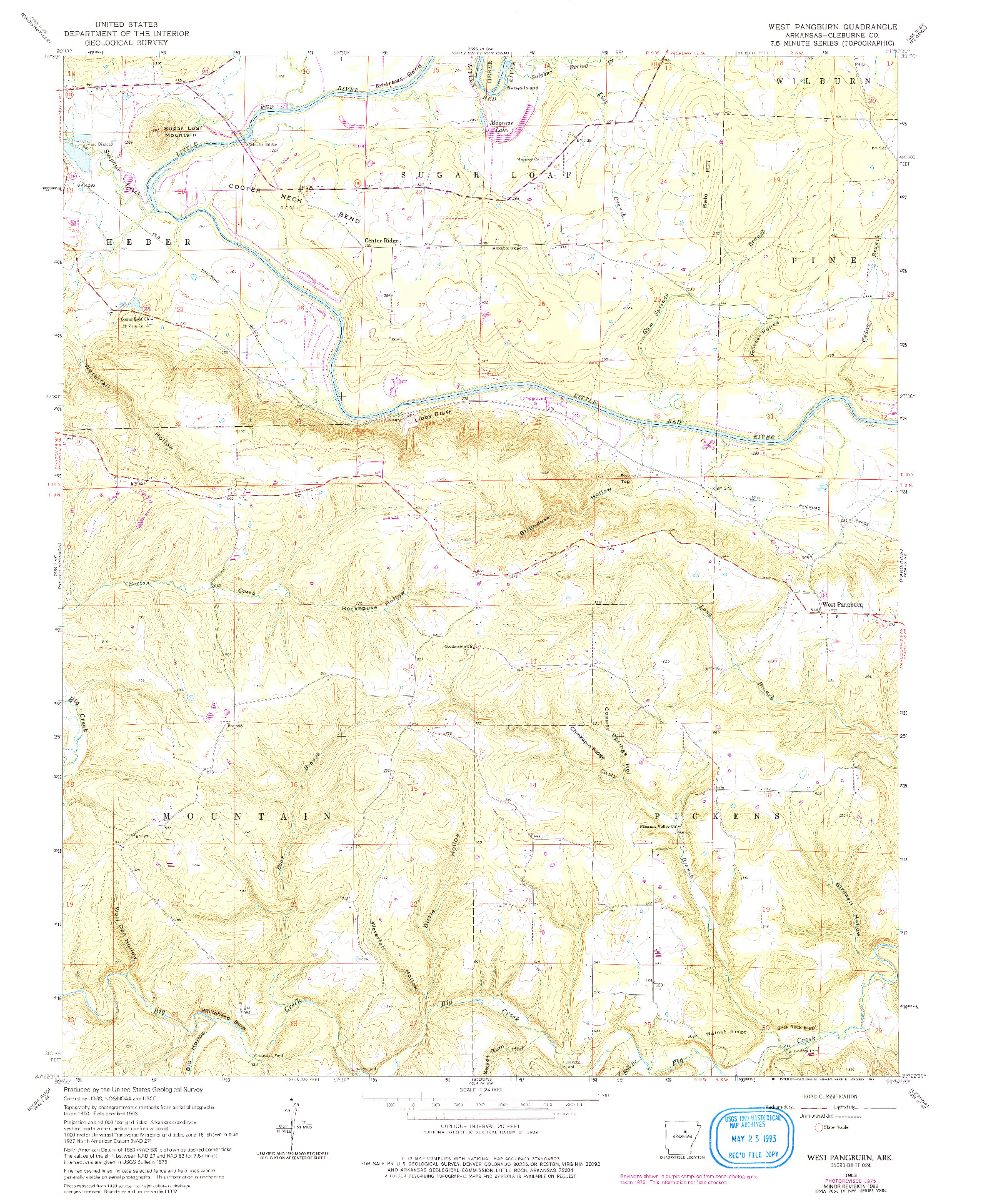 USGS 1:24000-SCALE QUADRANGLE FOR WEST PANGBURN, AR 1963