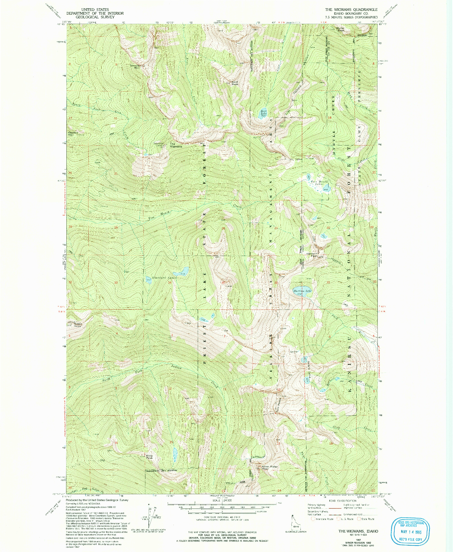 USGS 1:24000-SCALE QUADRANGLE FOR THE WIGWAMS, ID 1967