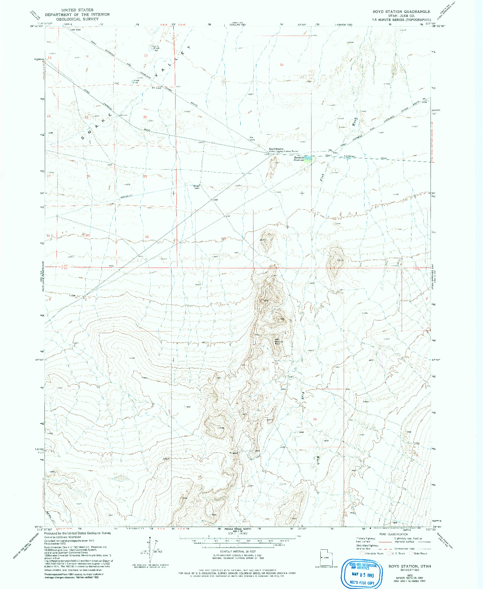 USGS 1:24000-SCALE QUADRANGLE FOR BOYD STATION, UT 1972