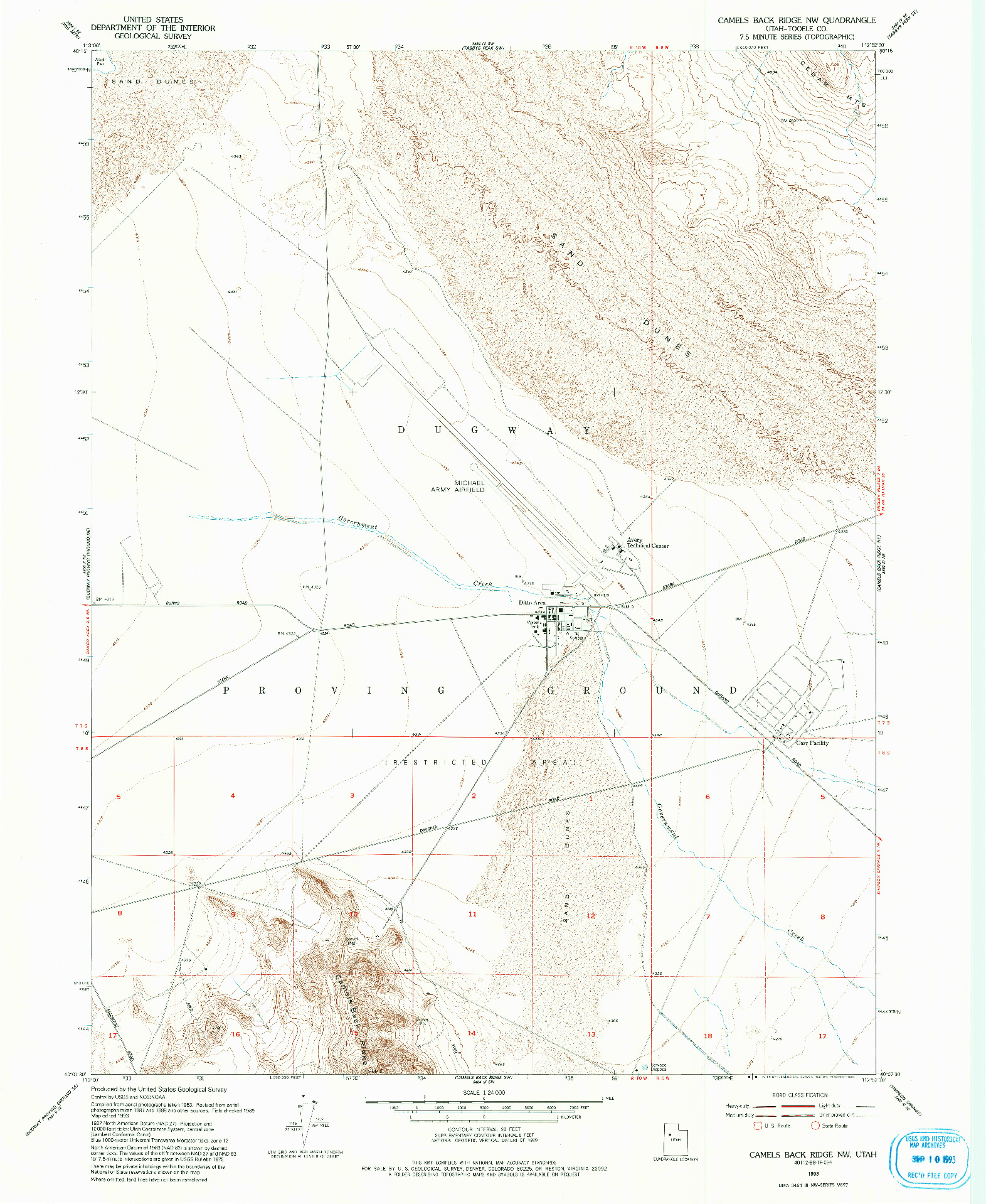 USGS 1:24000-SCALE QUADRANGLE FOR CAMELS BACK RIDGE NW, UT 1993