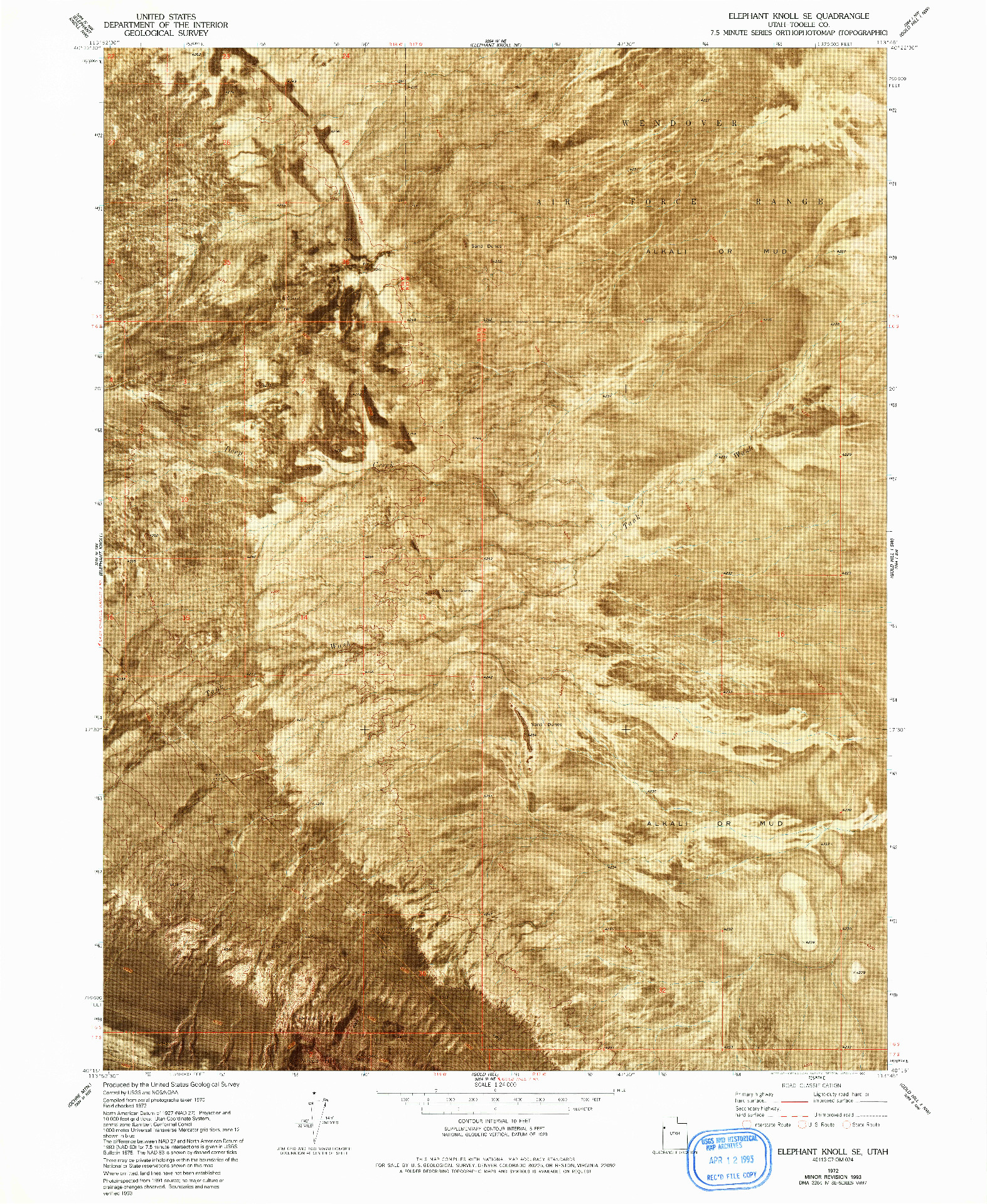 USGS 1:24000-SCALE QUADRANGLE FOR ELEPHANT KNOLL SE, UT 1972