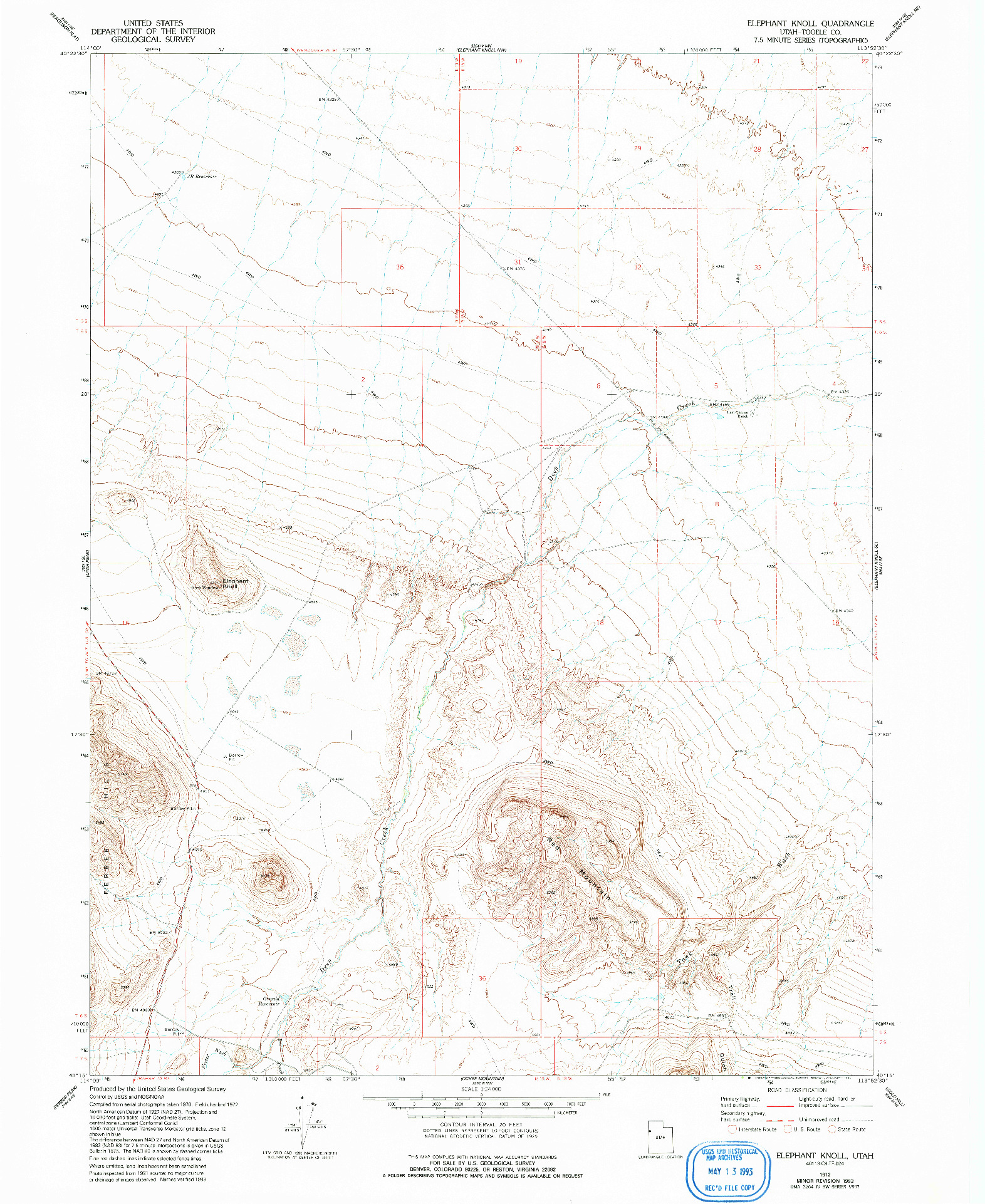 USGS 1:24000-SCALE QUADRANGLE FOR ELEPHANT KNOLL, UT 1972