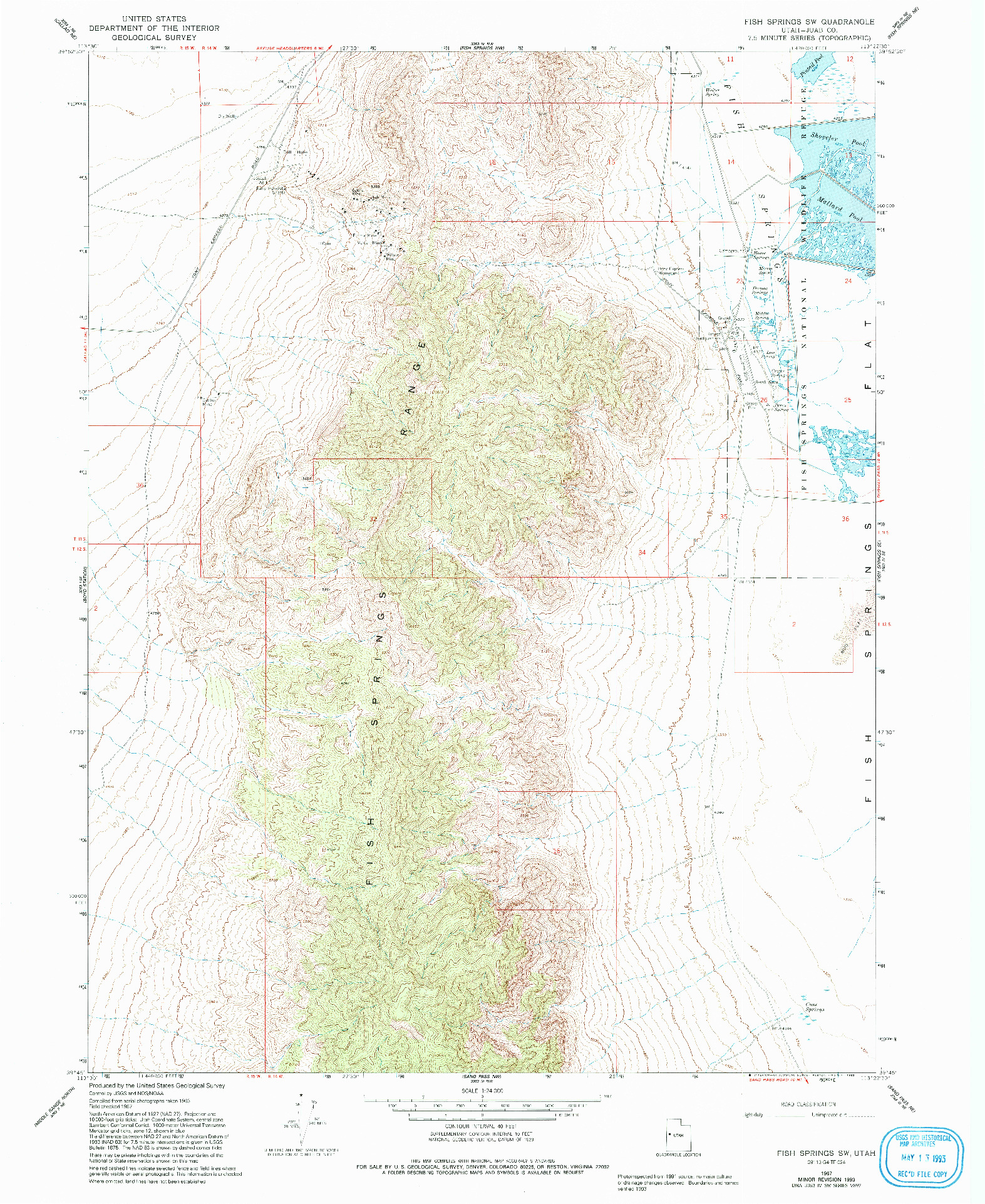 USGS 1:24000-SCALE QUADRANGLE FOR FISH SPRINGS SW, UT 1967