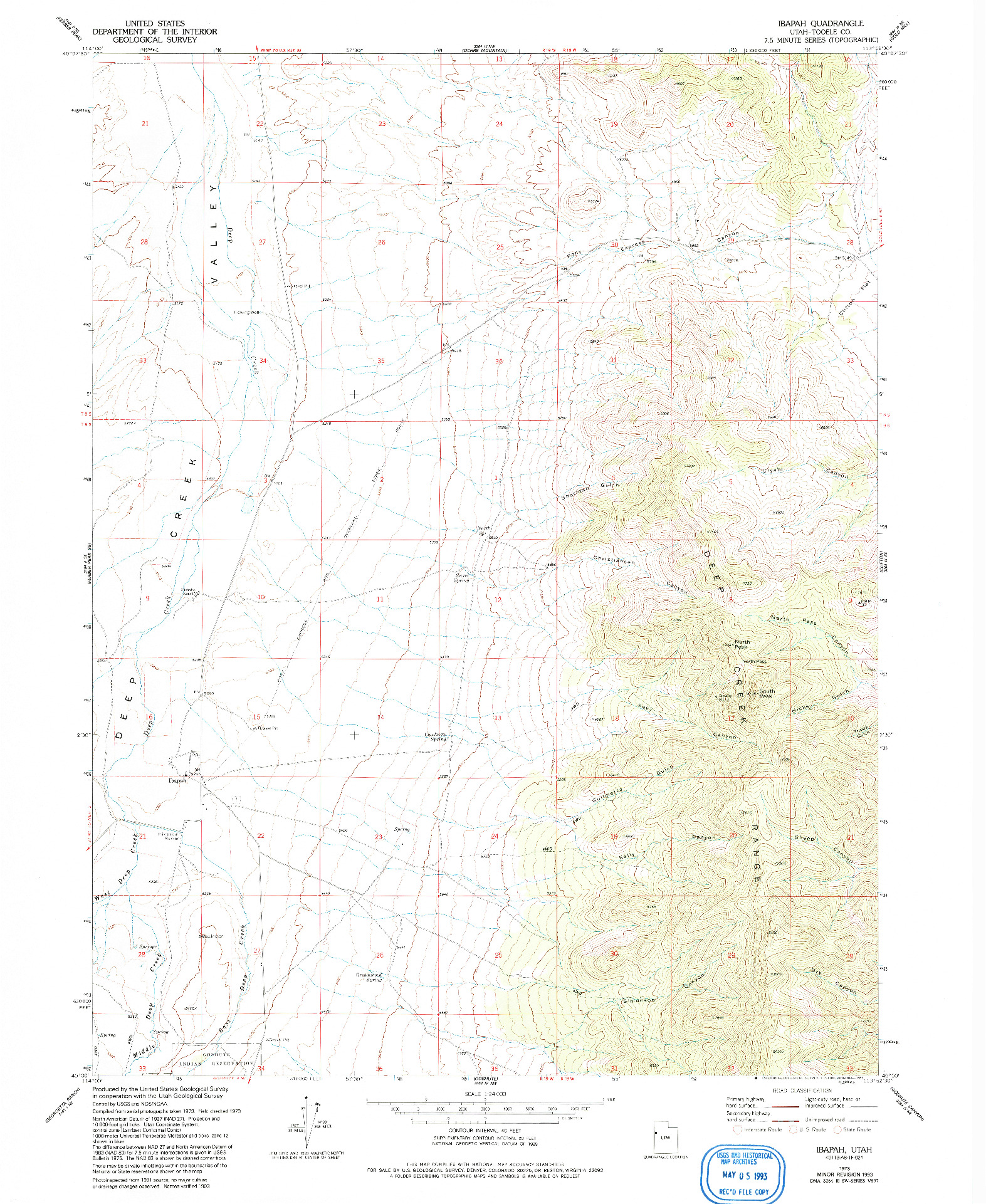 USGS 1:24000-SCALE QUADRANGLE FOR IBAPAH, UT 1973