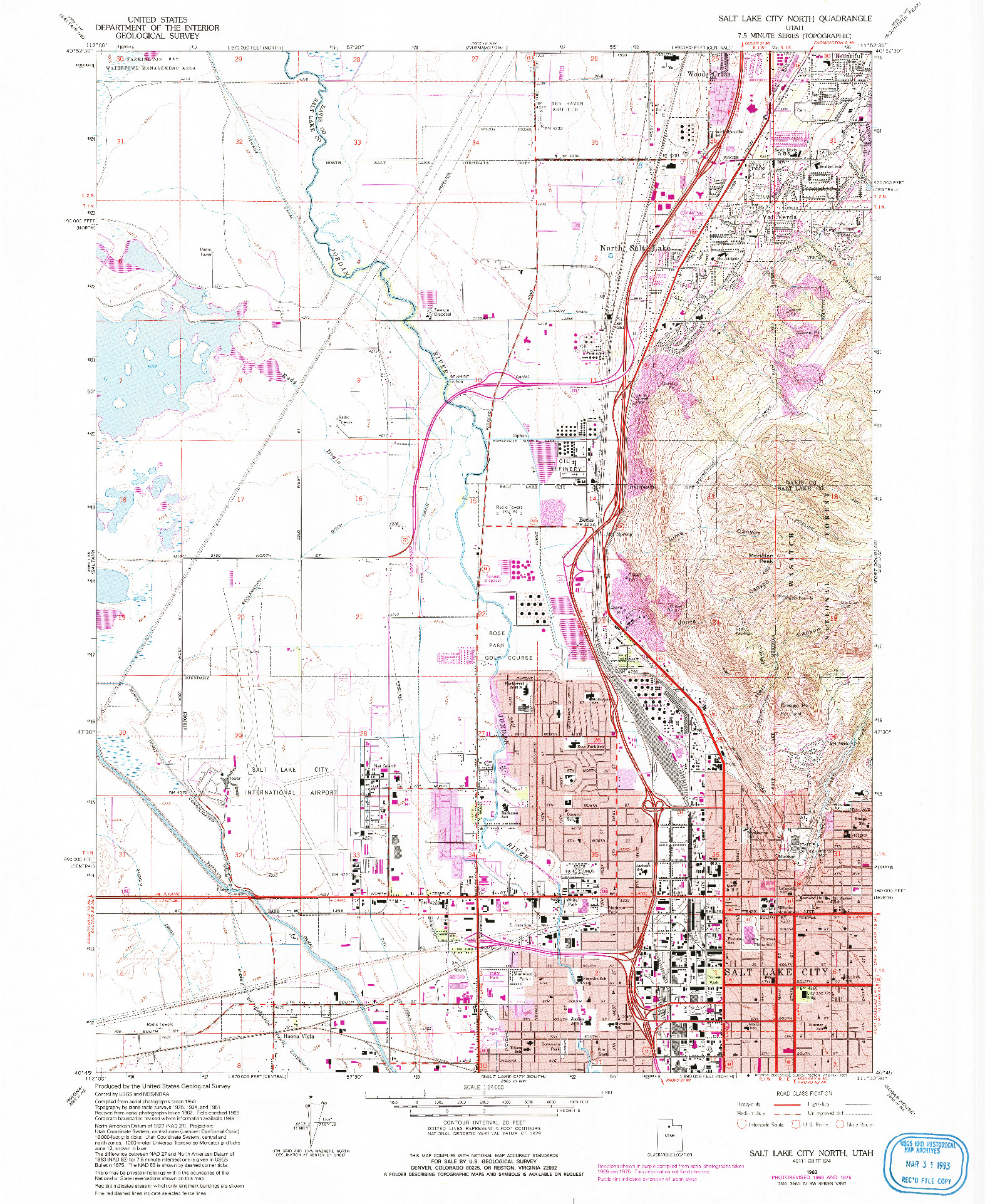 USGS 1:24000-SCALE QUADRANGLE FOR SALT LAKE CITY NORTH, UT 1963