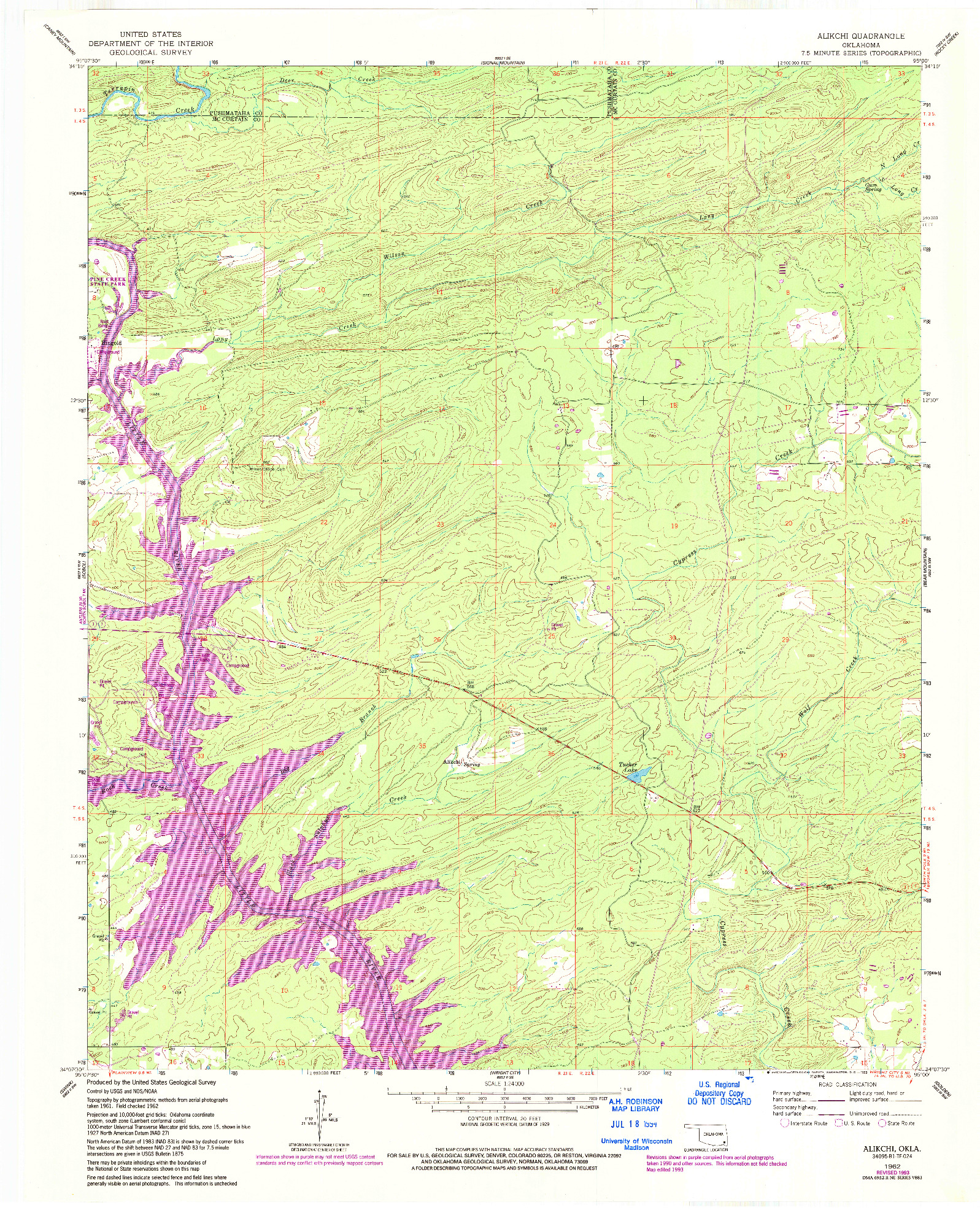 USGS 1:24000-SCALE QUADRANGLE FOR ALIKCHI, OK 1962