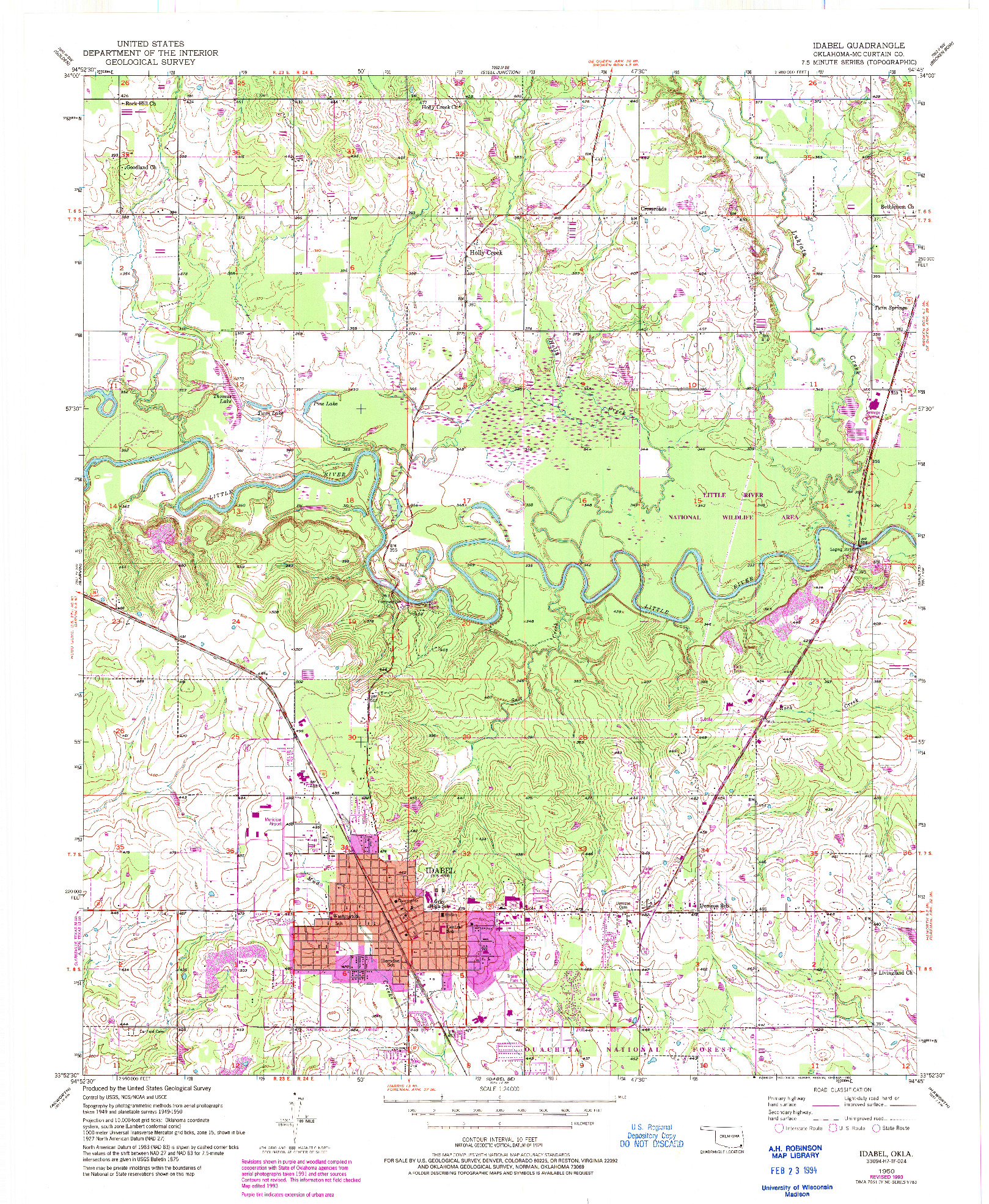 USGS 1:24000-SCALE QUADRANGLE FOR IDABEL, OK 1950