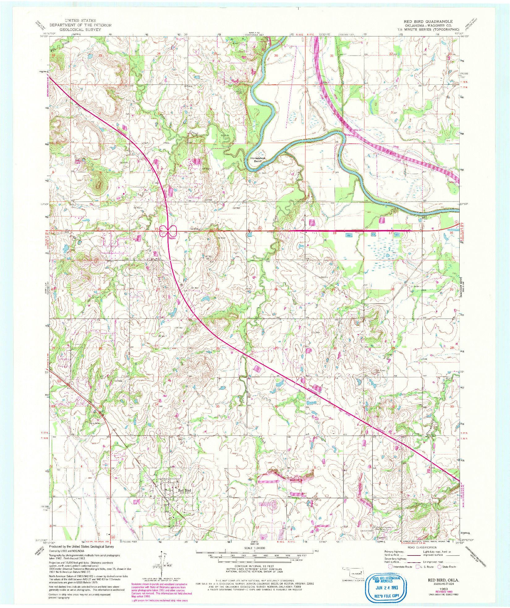 USGS 1:24000-SCALE QUADRANGLE FOR RED BIRD, OK 1963