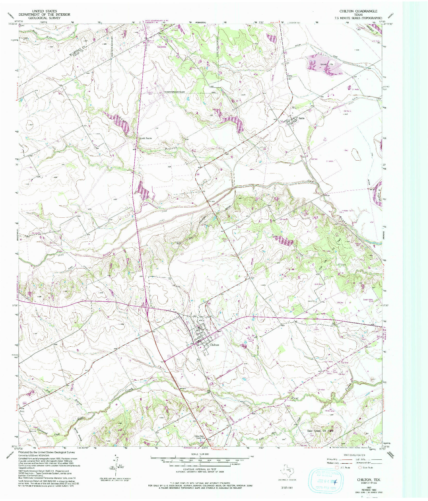 USGS 1:24000-SCALE QUADRANGLE FOR CHILTON, TX 1957