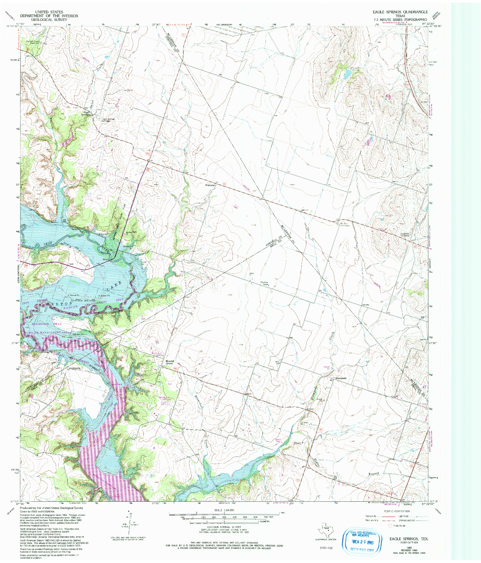 USGS 1:24000-SCALE QUADRANGLE FOR EAGLE SPRINGS, TX 1965