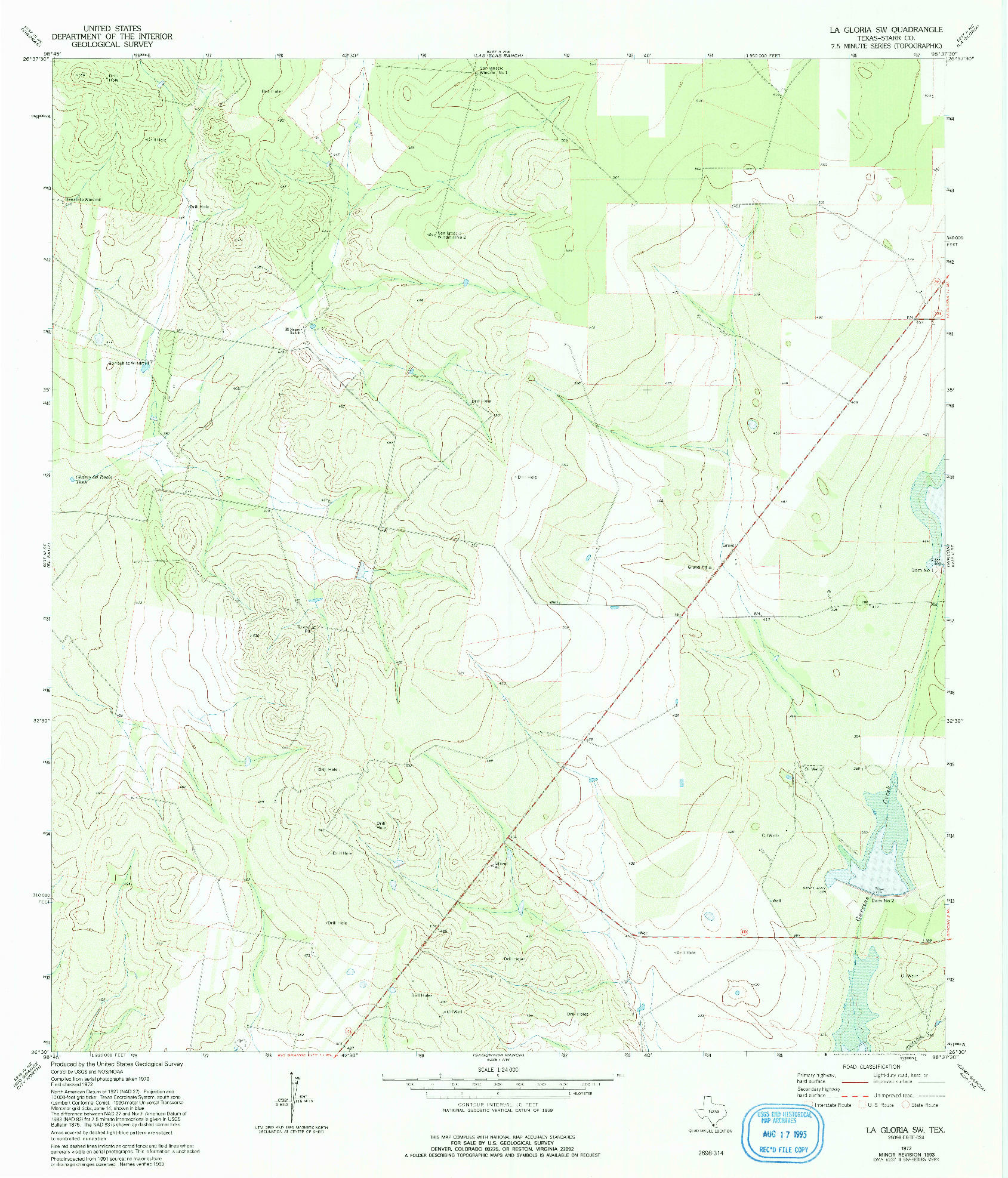 USGS 1:24000-SCALE QUADRANGLE FOR LA GLORIA SW, TX 1972