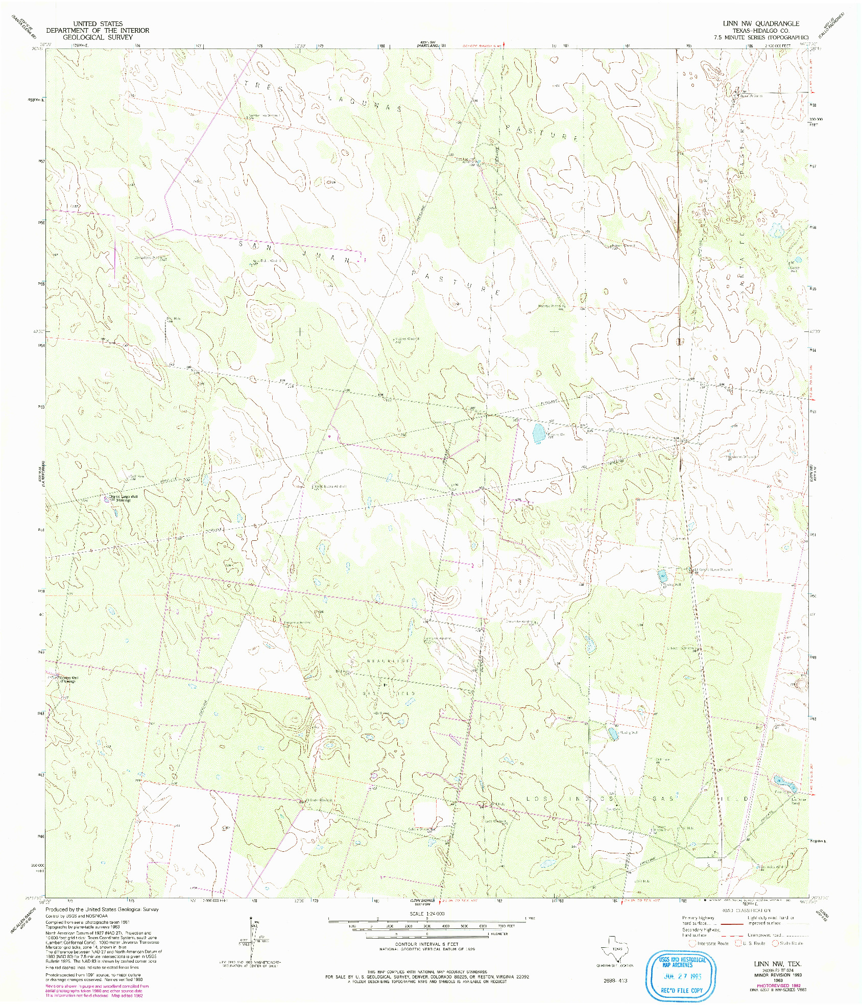 USGS 1:24000-SCALE QUADRANGLE FOR LINN NW, TX 1963