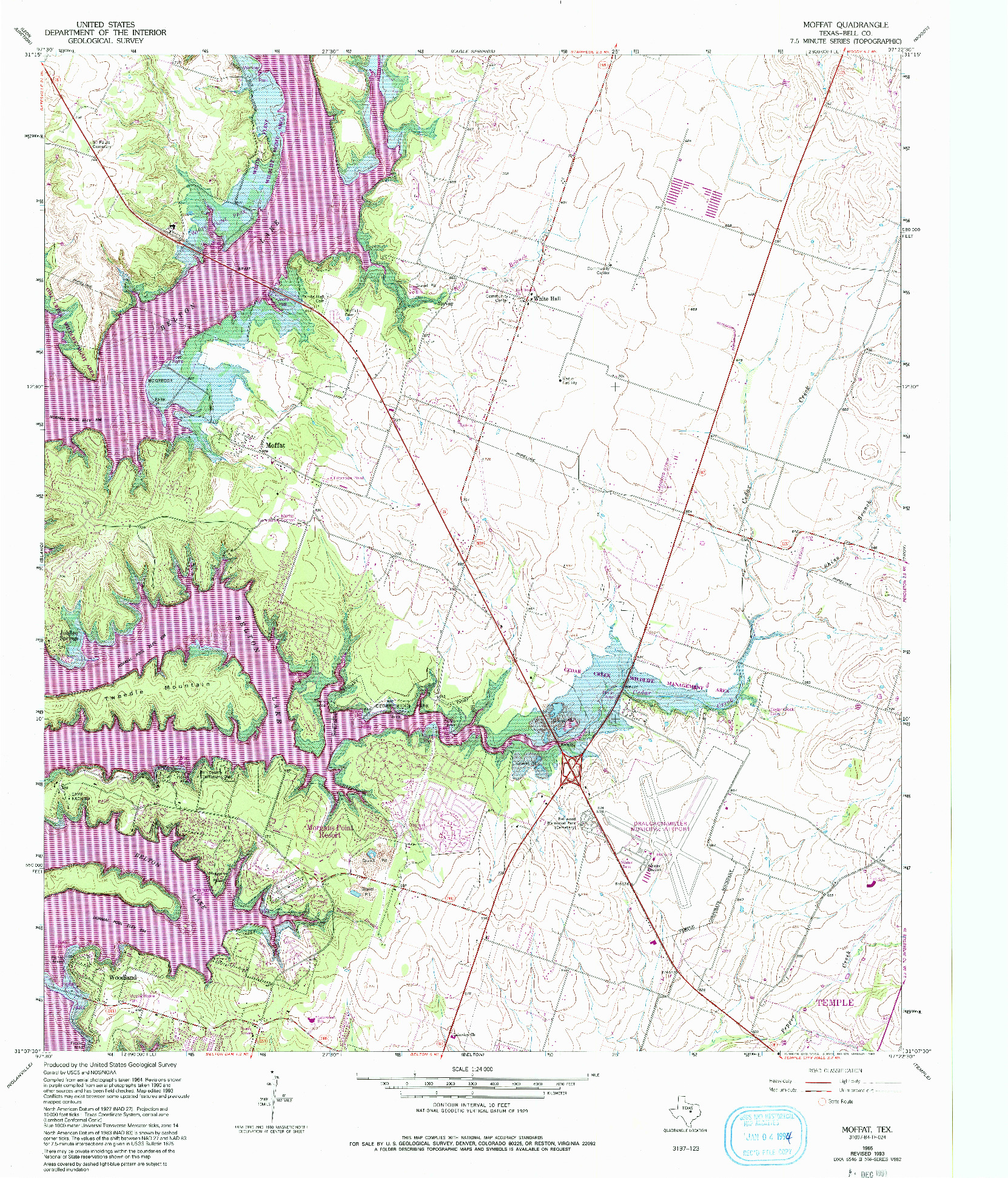 USGS 1:24000-SCALE QUADRANGLE FOR MOFFAT, TX 1965