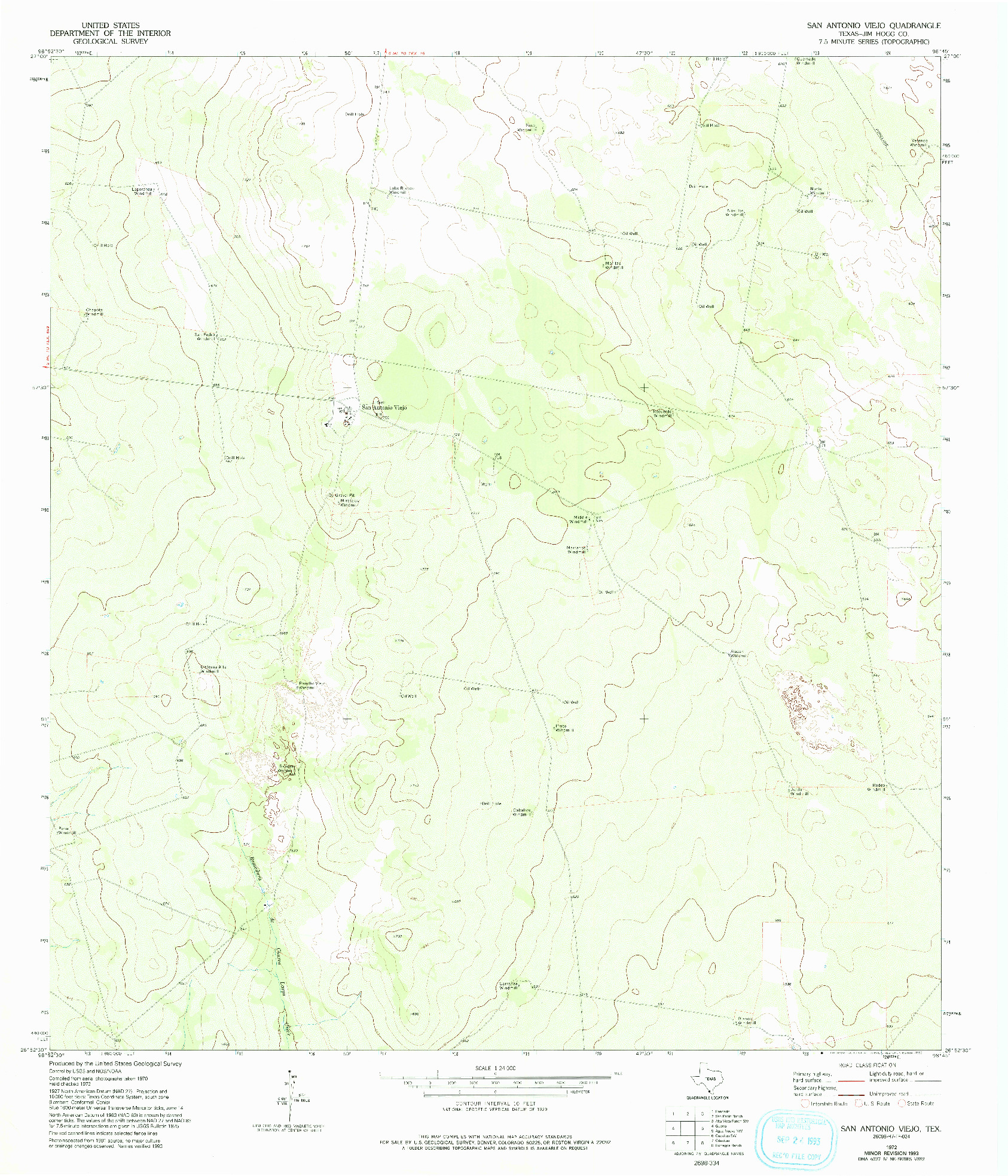 USGS 1:24000-SCALE QUADRANGLE FOR SAN ANTONIO VIEJO, TX 1972