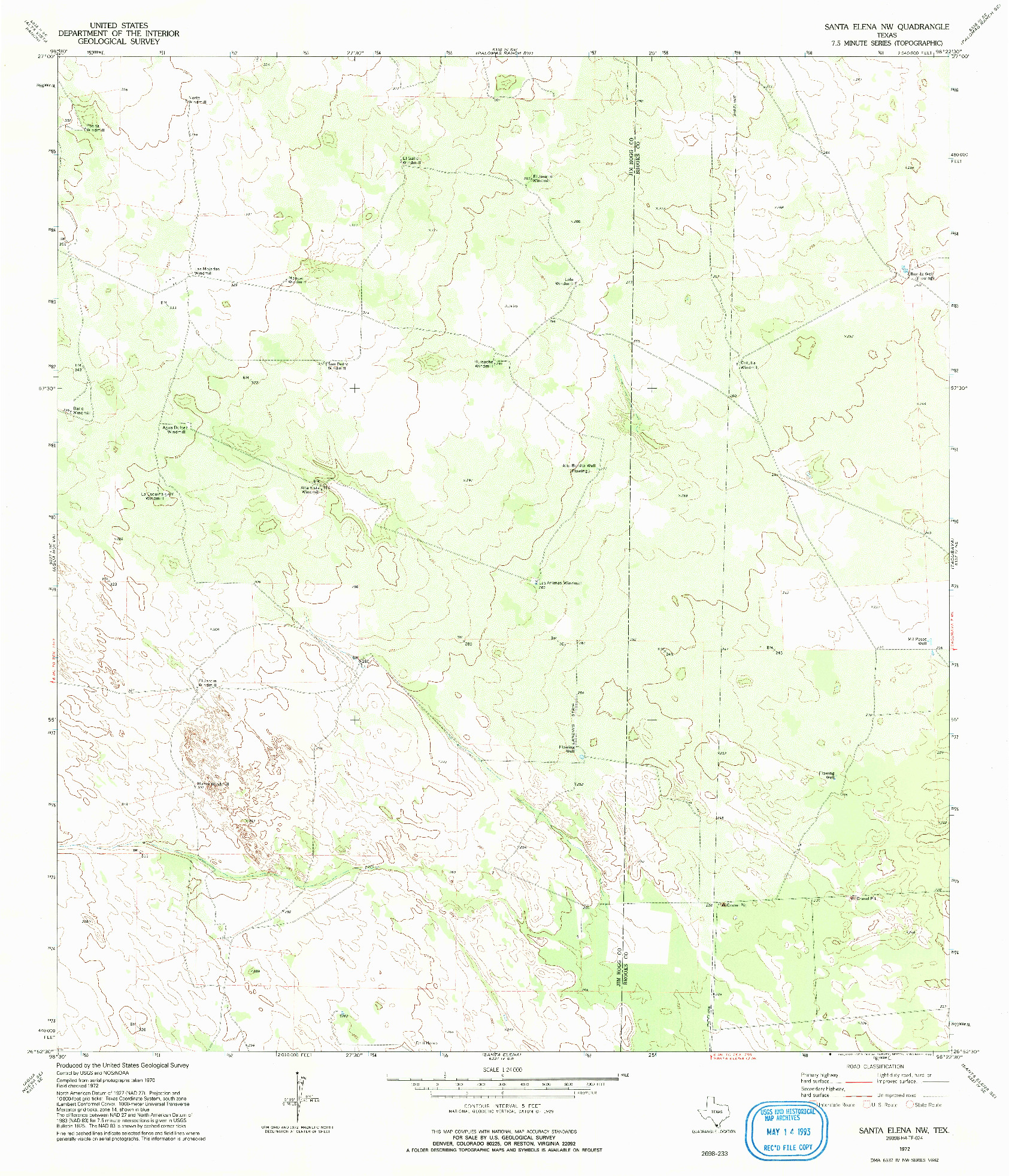 USGS 1:24000-SCALE QUADRANGLE FOR SANTA ELENA NW, TX 1972