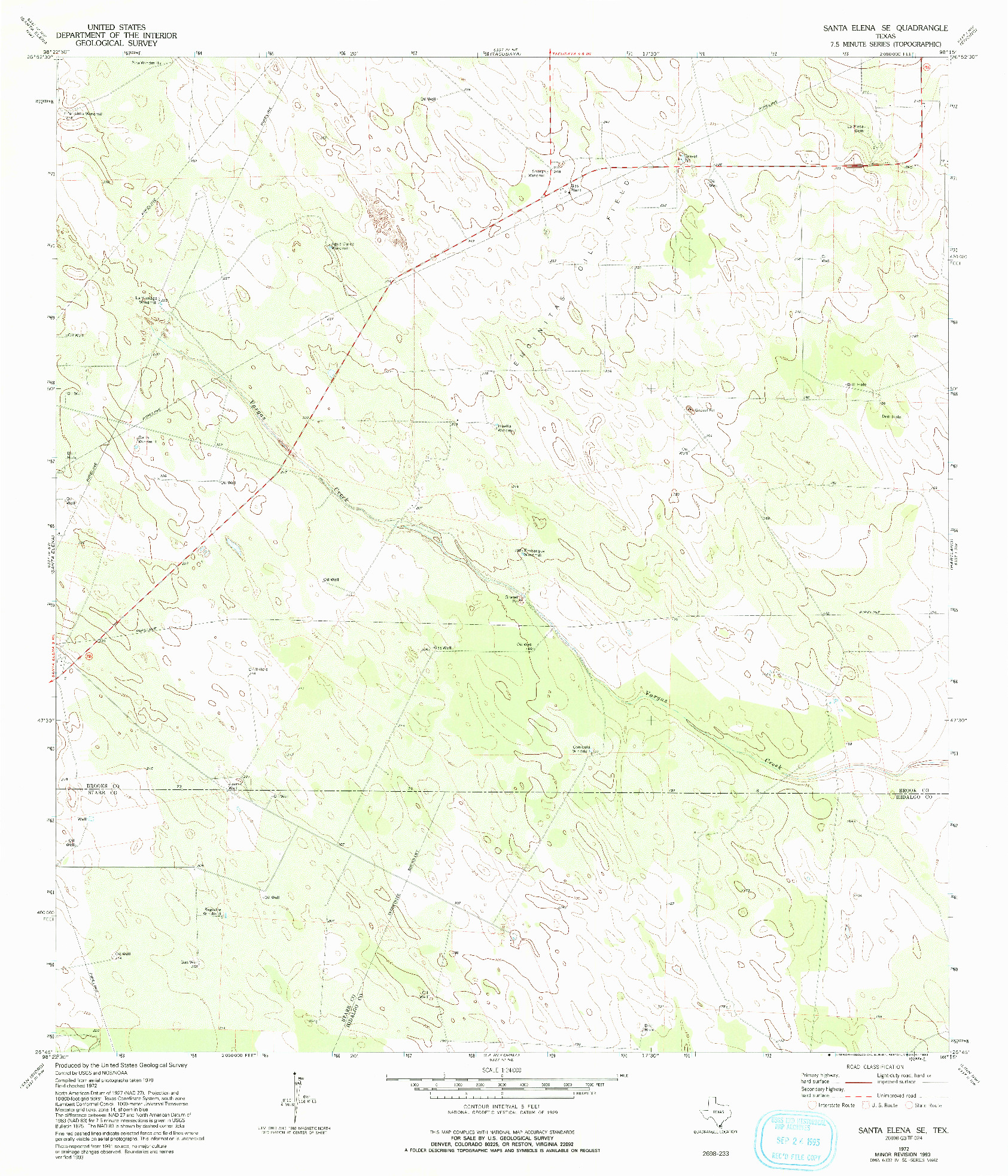 USGS 1:24000-SCALE QUADRANGLE FOR SANTA ELENA SE, TX 1972