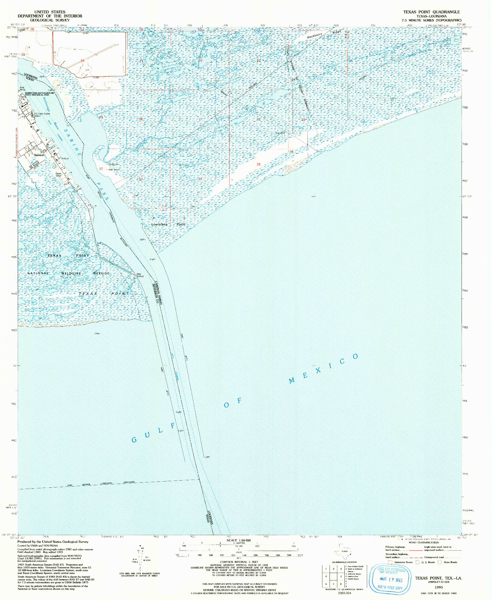 USGS 1:24000-SCALE QUADRANGLE FOR TEXAS POINT, TX 1993