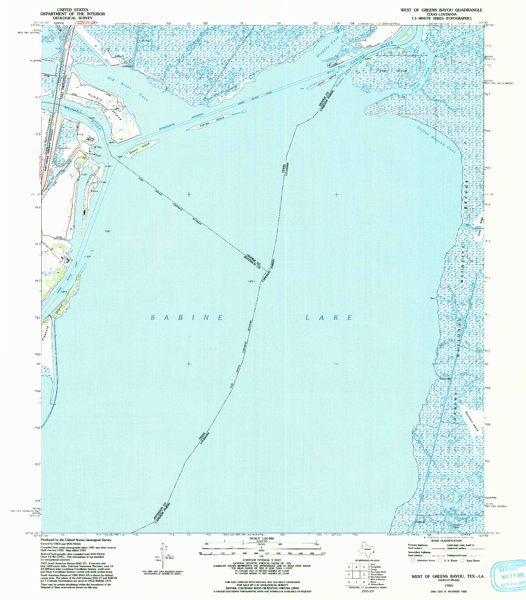 USGS 1:24000-SCALE QUADRANGLE FOR WEST OF GREENS BAYOU, TX 1993